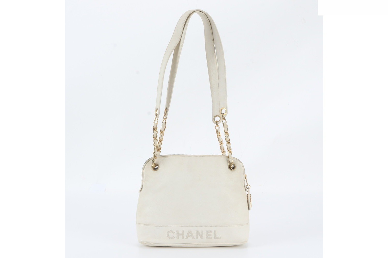 Caviar leather shoulder bag with serial number sticker — view 3