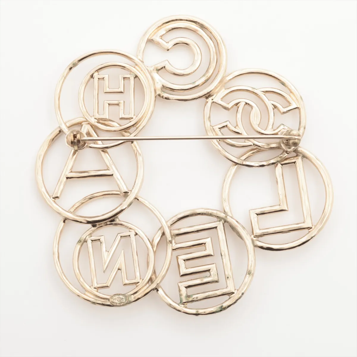 Coco Mark Logo B17C Brooch, GP Gold. Shows signs of wear, including — view 2