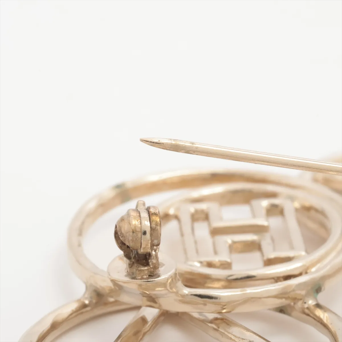 Coco Mark Logo B17C Brooch, GP Gold. Shows signs of wear, including — view 3