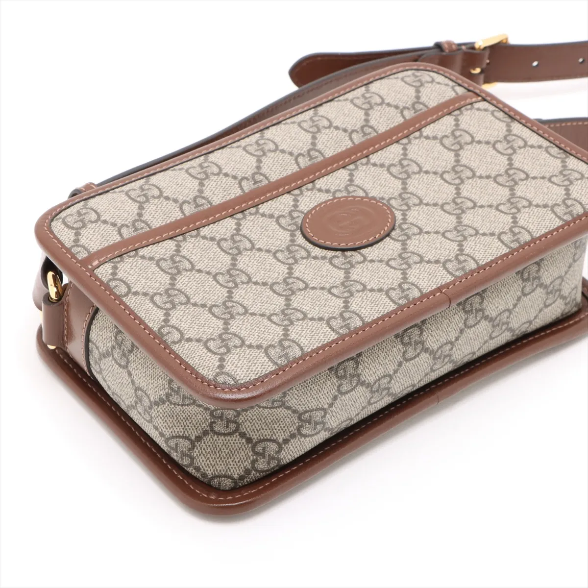 GG Supreme PVC x Leather Shoulder Bag Brown 658572 — view 4