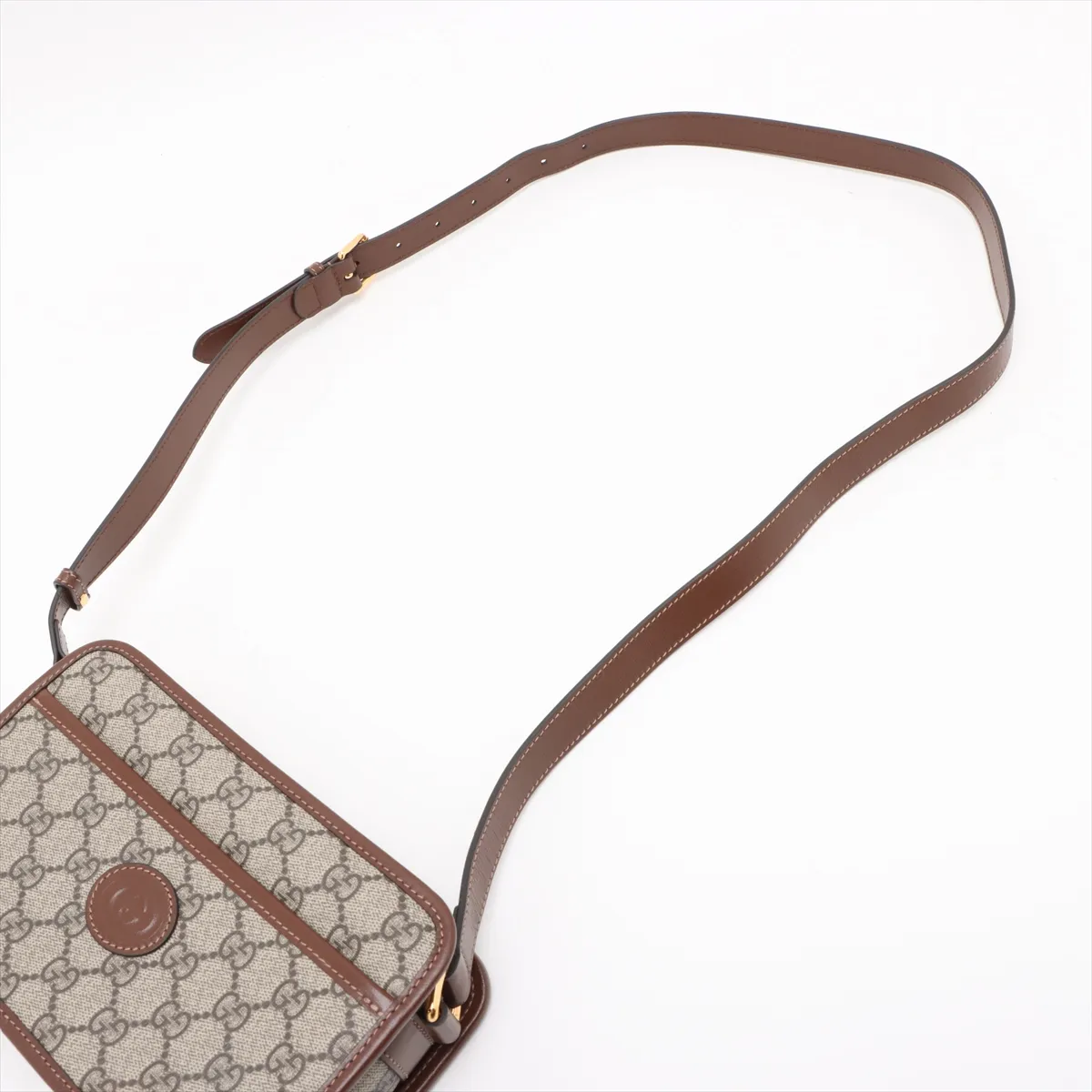GG Supreme PVC x Leather Shoulder Bag Brown 658572 — view 5
