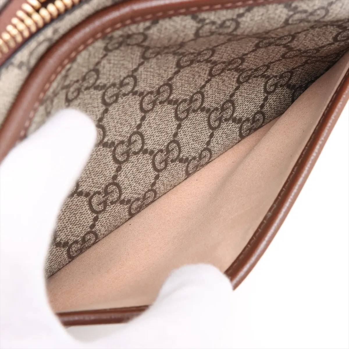 GG Supreme PVC x Leather Shoulder Bag Brown 658572 — view 8