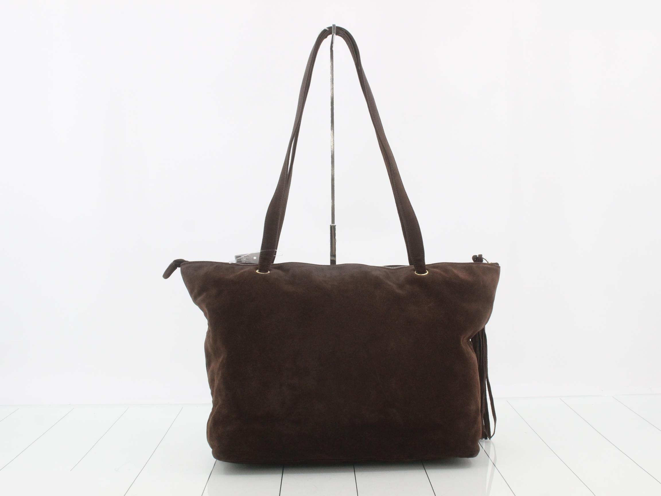 Brown tote bag with card — view 2