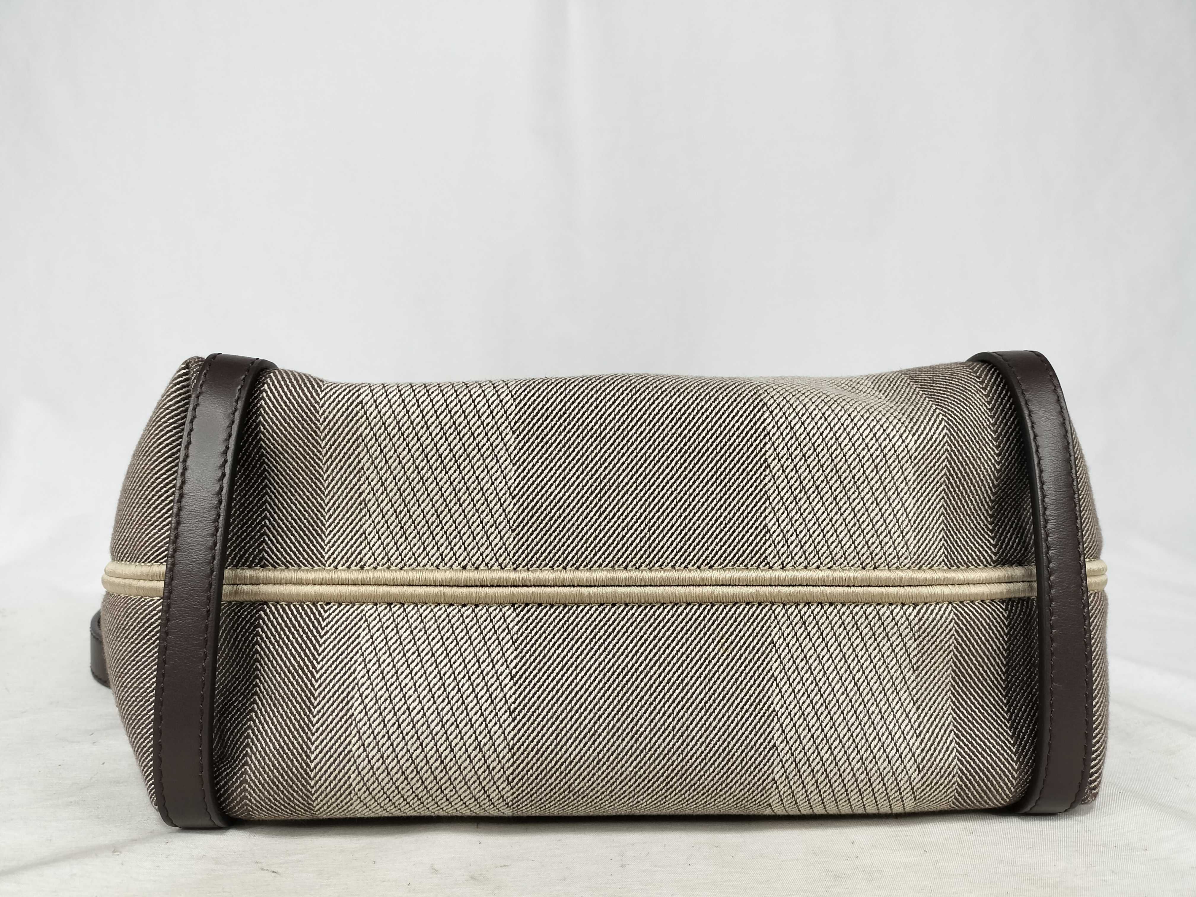 Carry Small Tote Bag CHC25SS911O6524X 2-Way Tote Bag Canvas x Leather Coal Brown Handbag — view 8