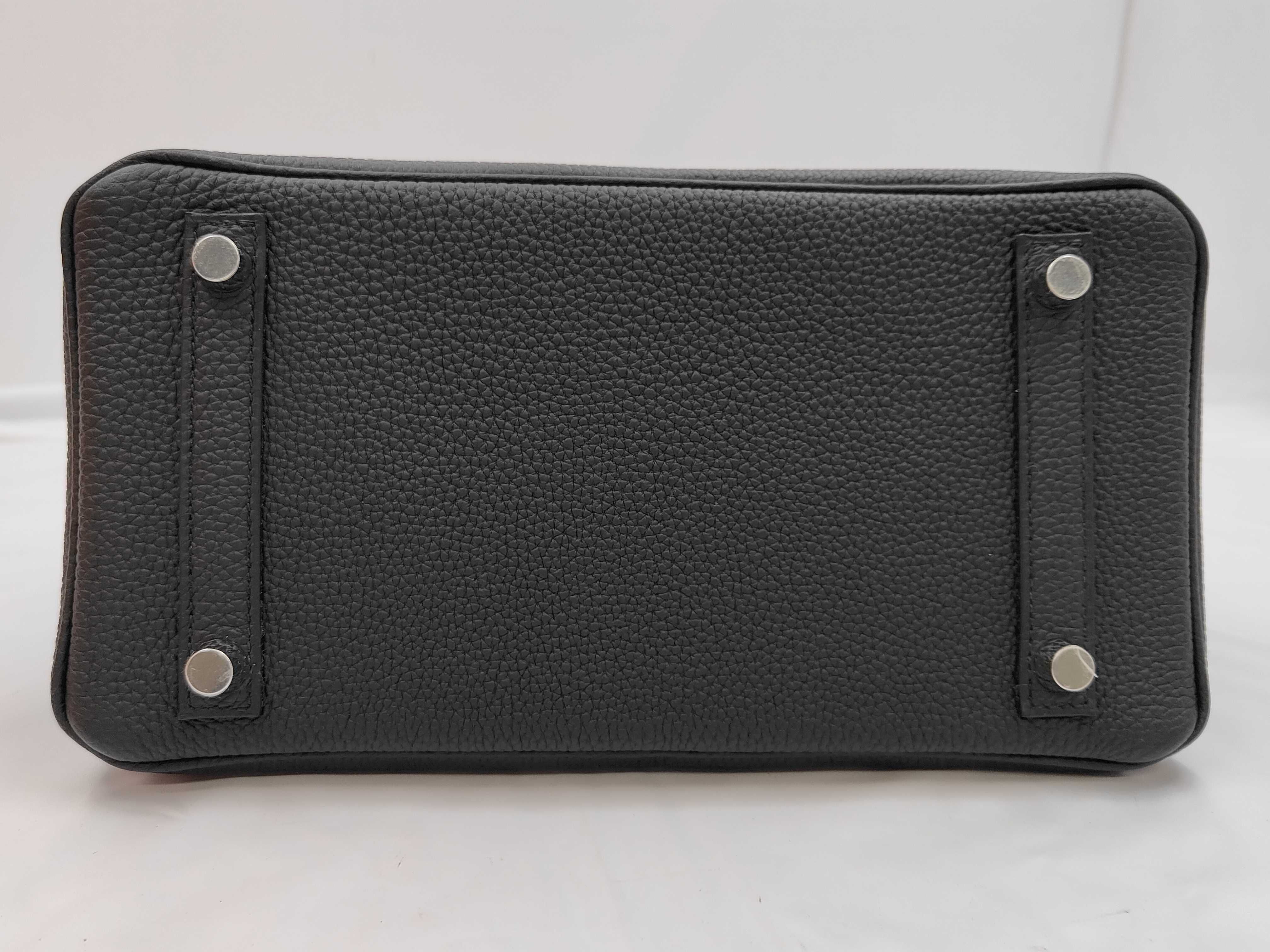 Birkin 25 Black Silver Hardware G Stamp Handbag — view 6