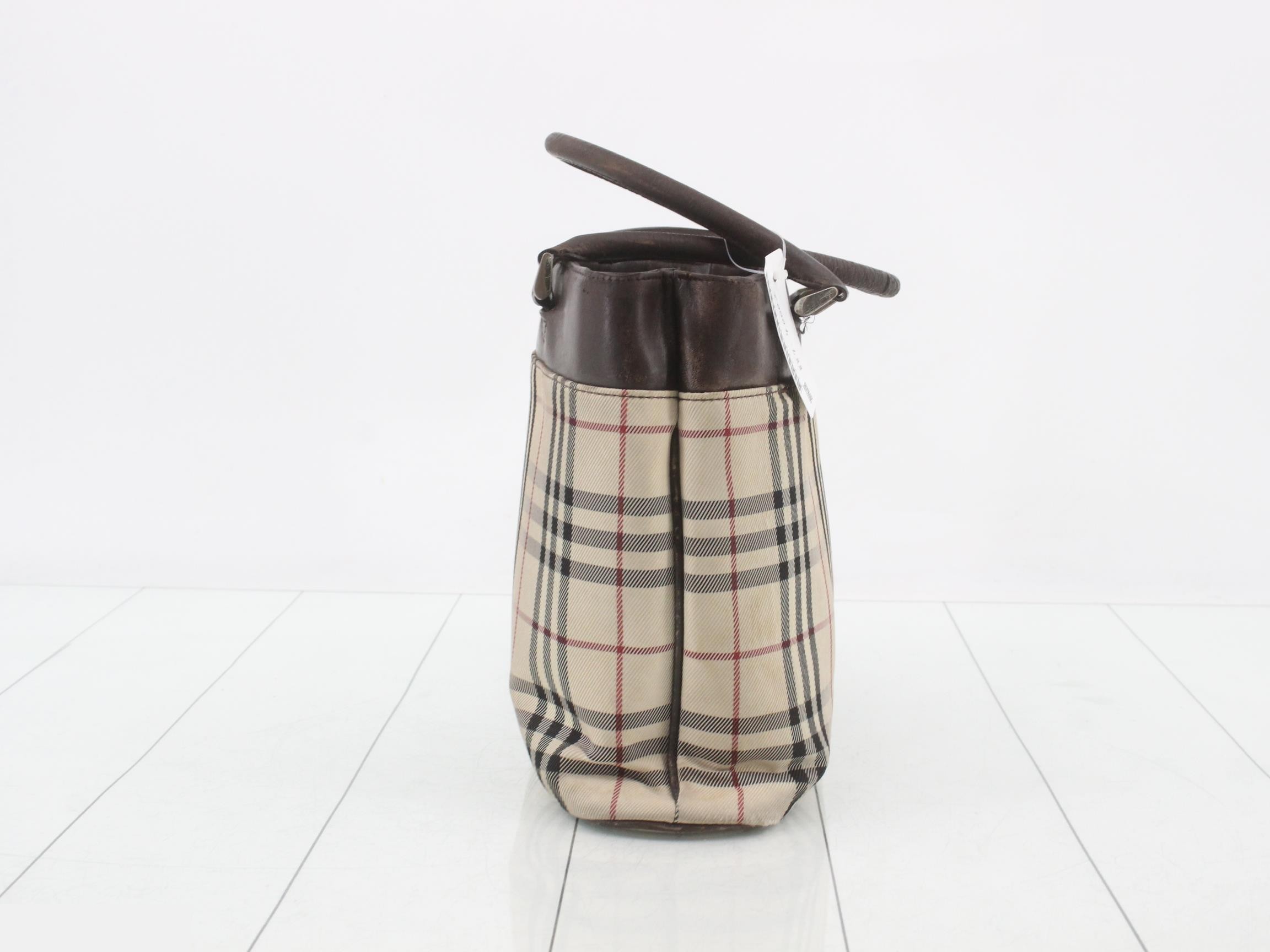 tote bag, Nova Check pattern, leather, logo plate. — view 4