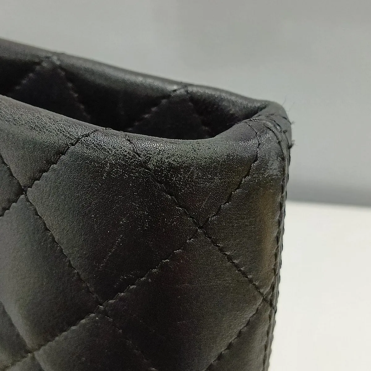 Cambon Line Lambskin Tote Bag, Black with Silver Hardware, Item No. 11220116 (Serial No. 11) — view 12