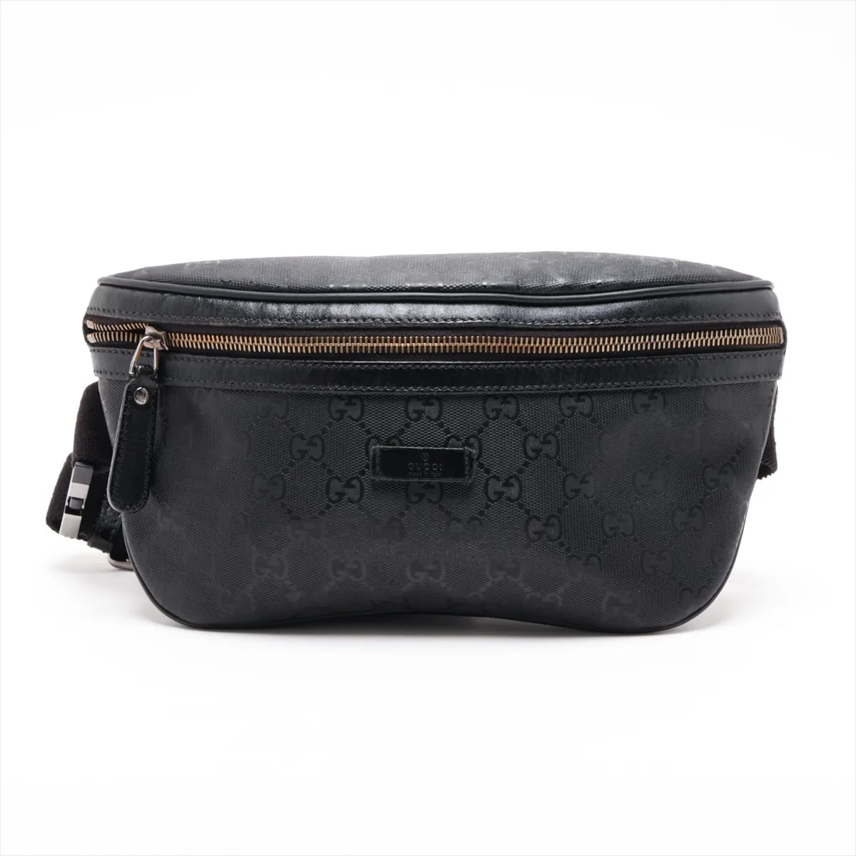 GG Imprime 233269 PVC x Leather Body Bag, Black