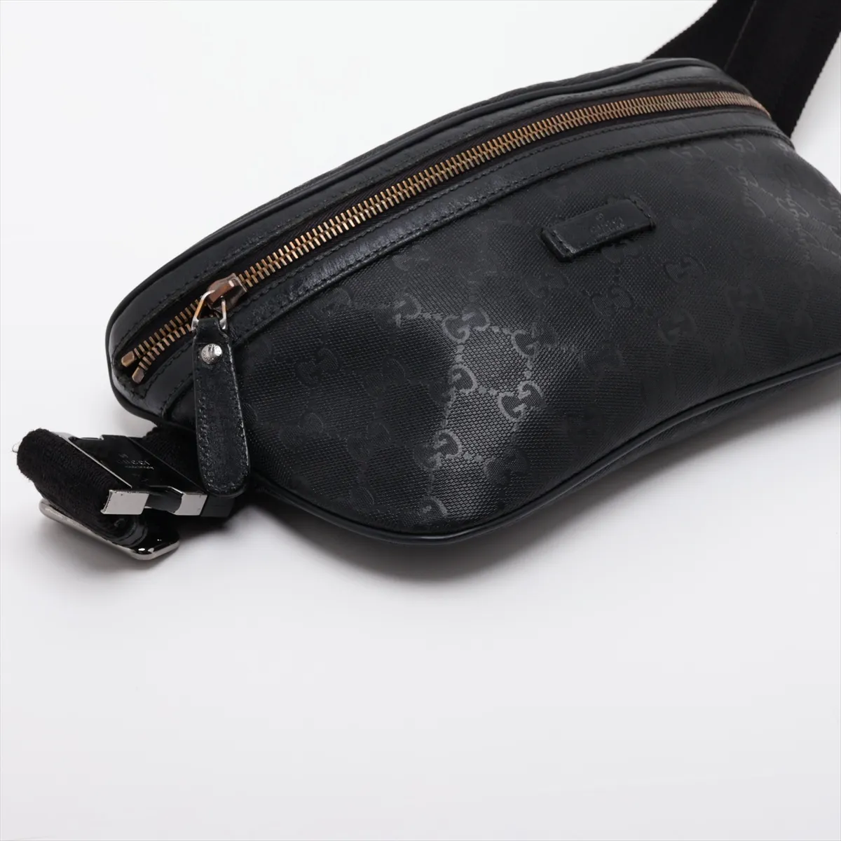 GG Imprime 233269 PVC x Leather Body Bag, Black — view 4