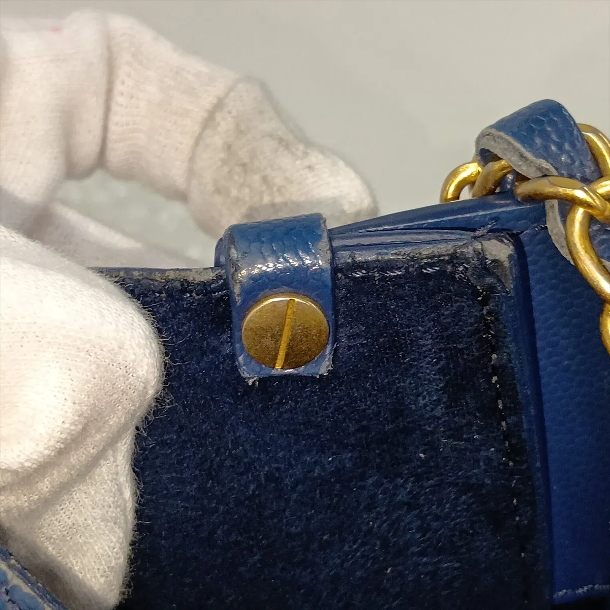 Deauville GM Caviar Skin x Stud 2-Way Tote Bag, Blue with Gold Hardware, 28509504, Serial Number 28 — view 12