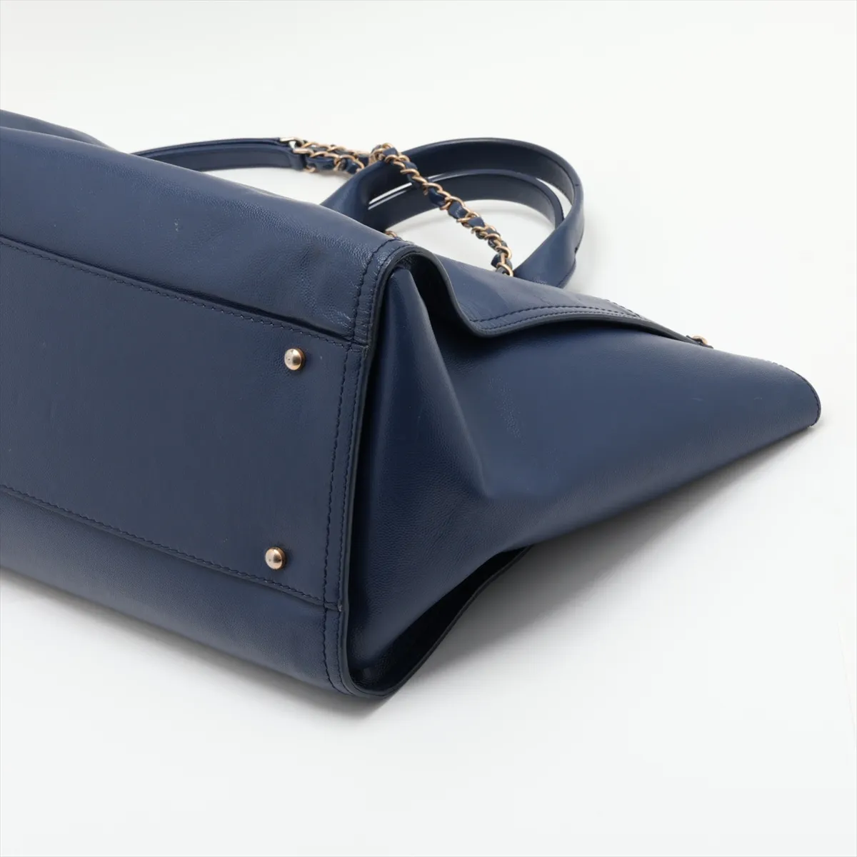 Deauville GM Caviar Skin x Stud 2-Way Tote Bag, Blue with Gold Hardware, 28509504, Serial Number 28 — view 3