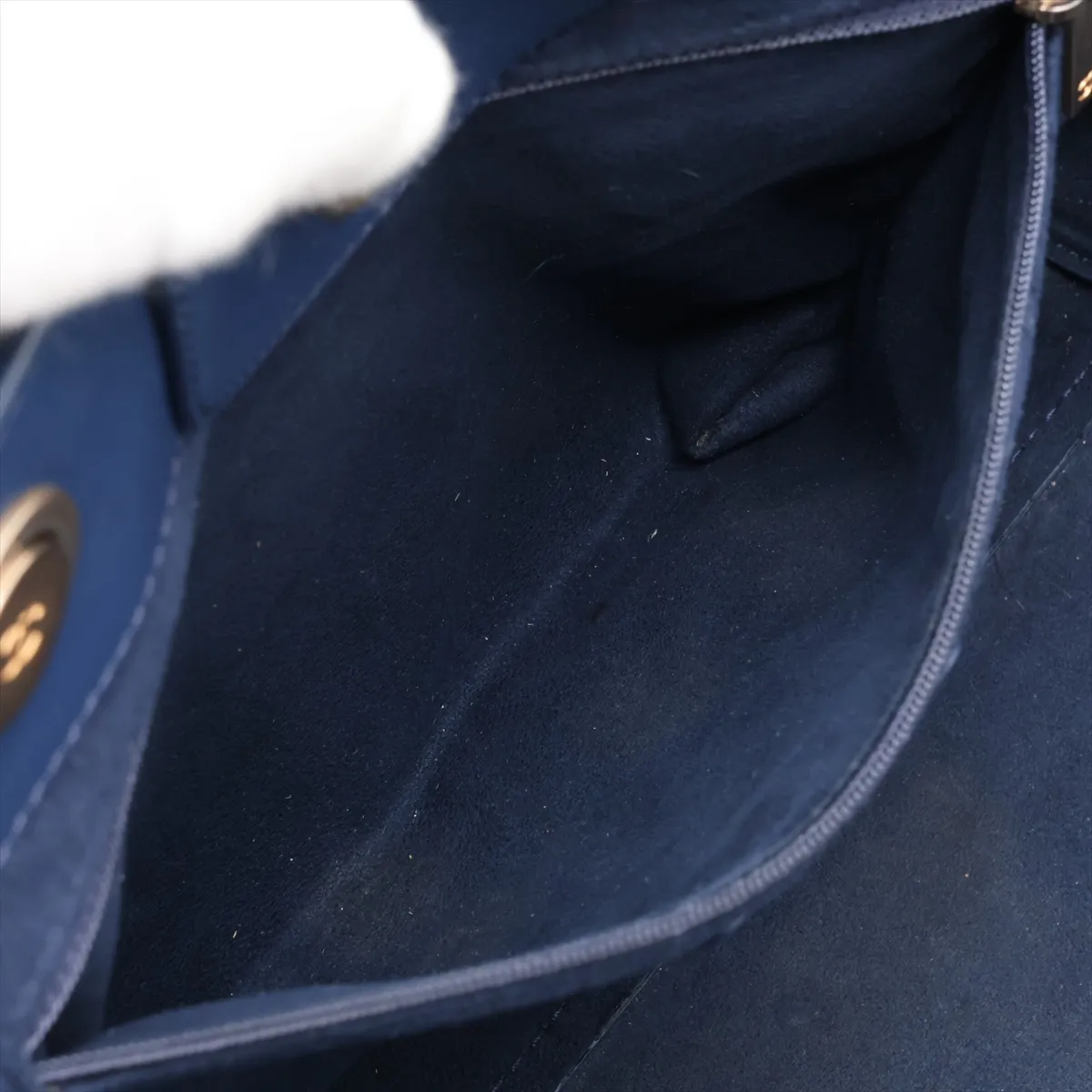 Deauville GM Caviar Skin x Stud 2-Way Tote Bag, Blue with Gold Hardware, 28509504, Serial Number 28 — view 8