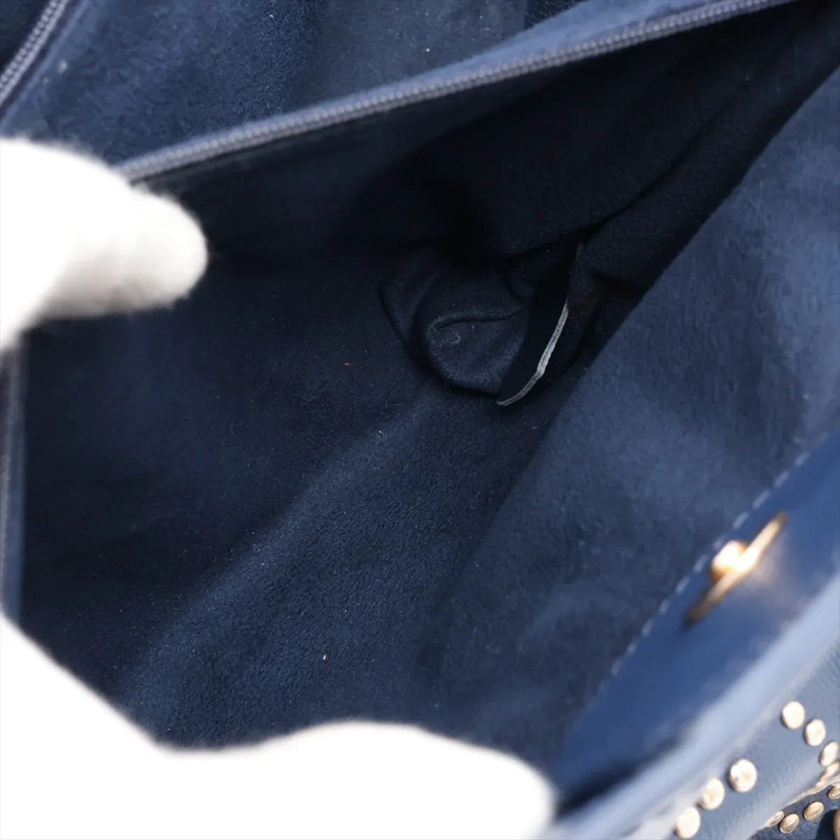 Deauville GM Caviar Skin x Stud 2-Way Tote Bag, Blue with Gold Hardware, 28509504, Serial Number 28 — view 9