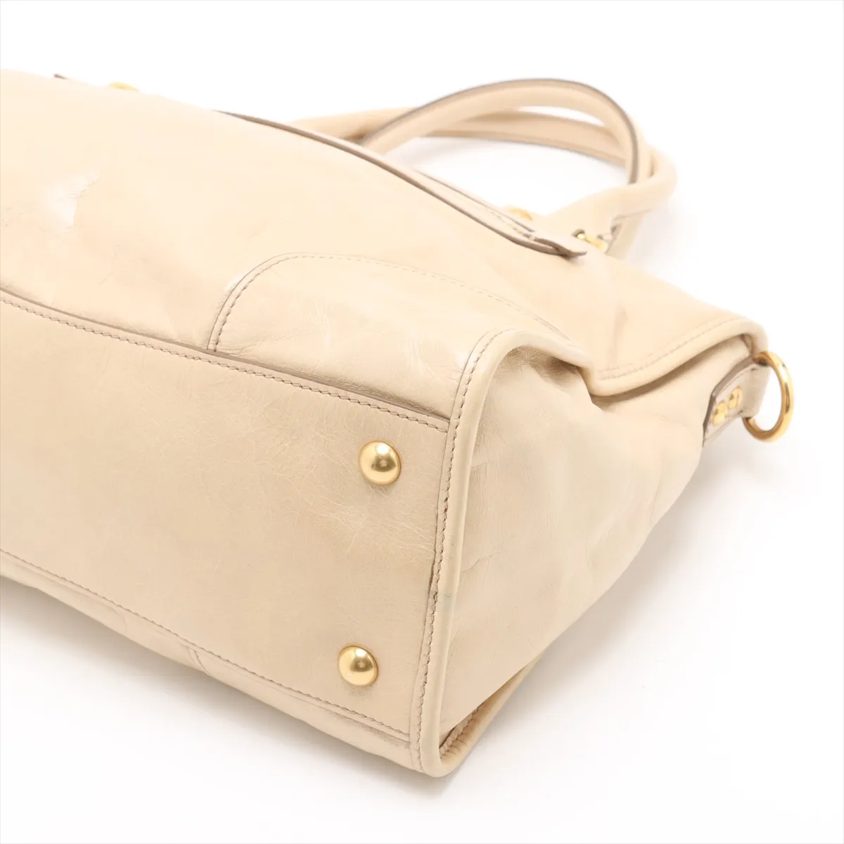 Leather 2WAY Handbag Beige — view 3