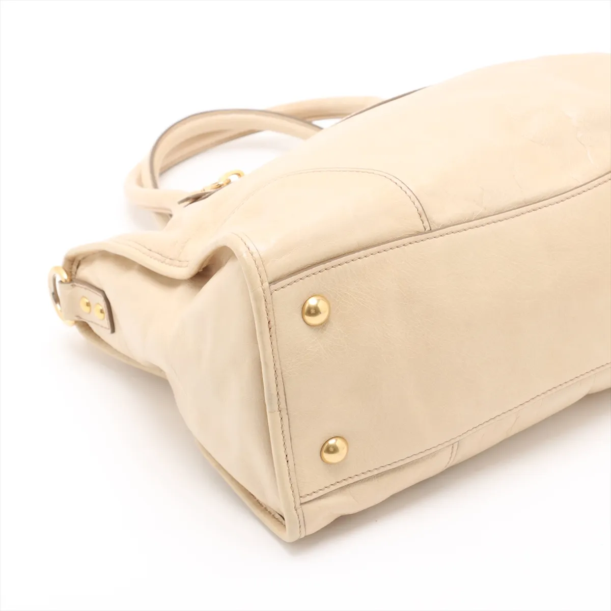 Leather 2WAY Handbag Beige — view 4