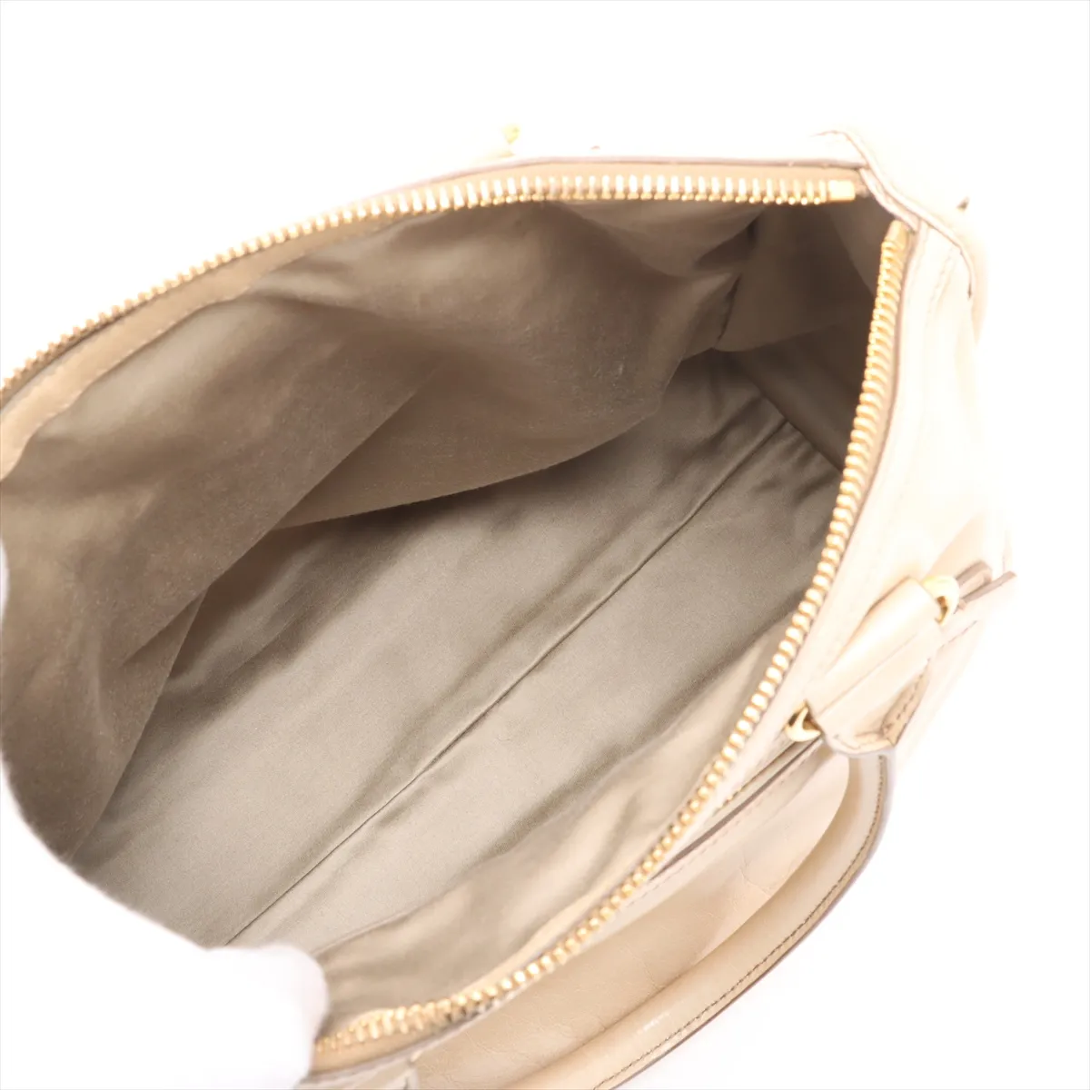 Leather 2WAY Handbag Beige — view 8