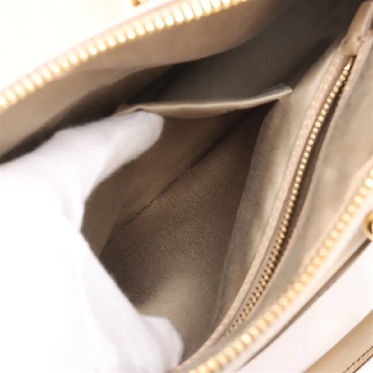 Leather 2WAY Handbag Beige — view 10