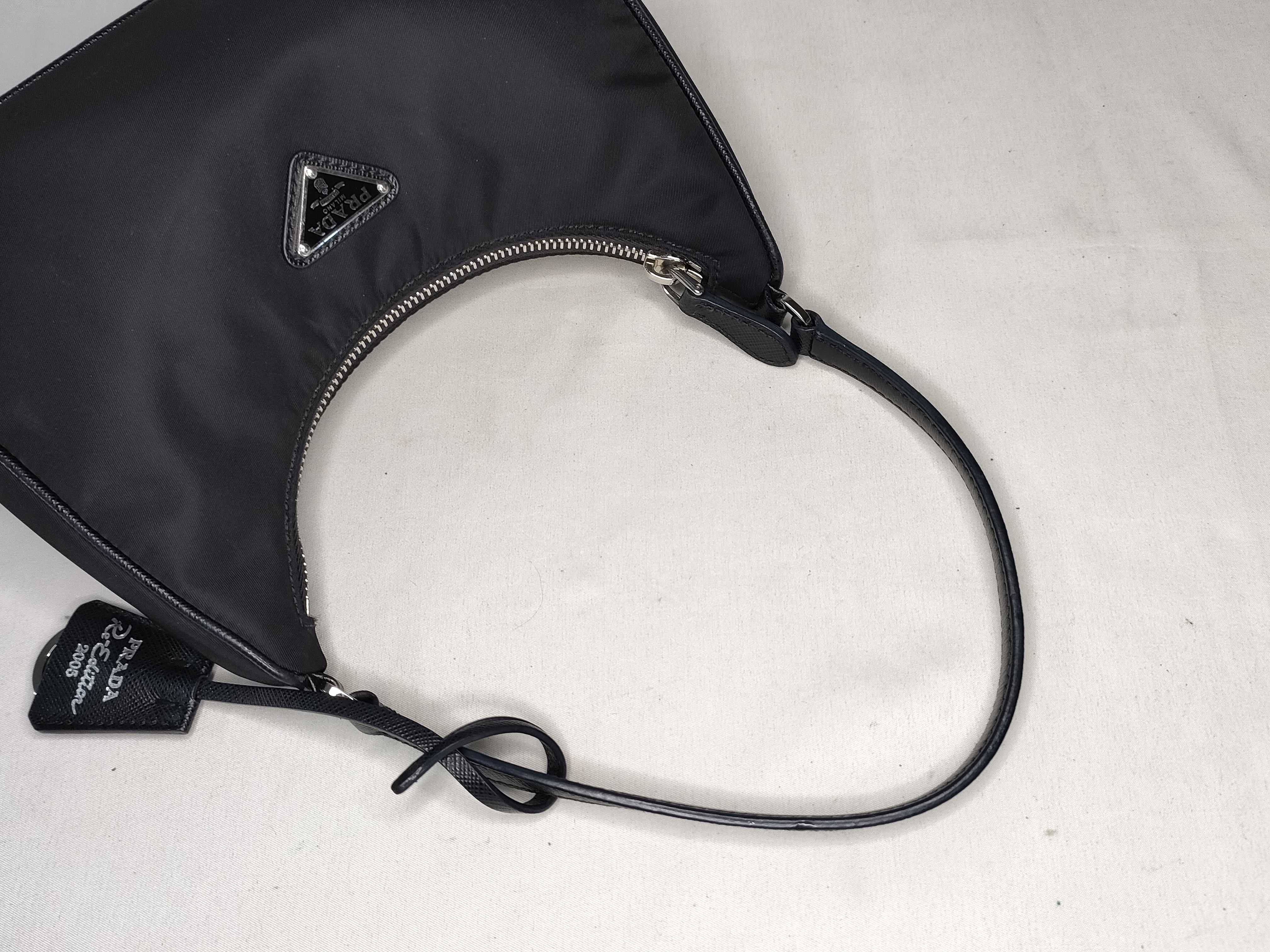 Nylon ID- Tessuto Nylon & Cow Skin Shoulder Bag Black 1NE204 Shoulder Bag — view 3