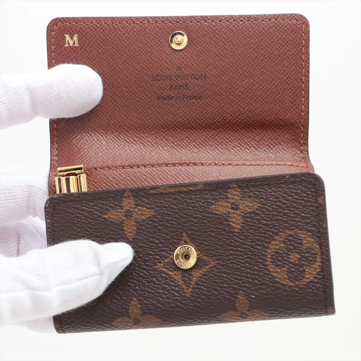 Monogram Multicle 6 M62630 Brown Key Case with Initials RFID Reactive — view 3