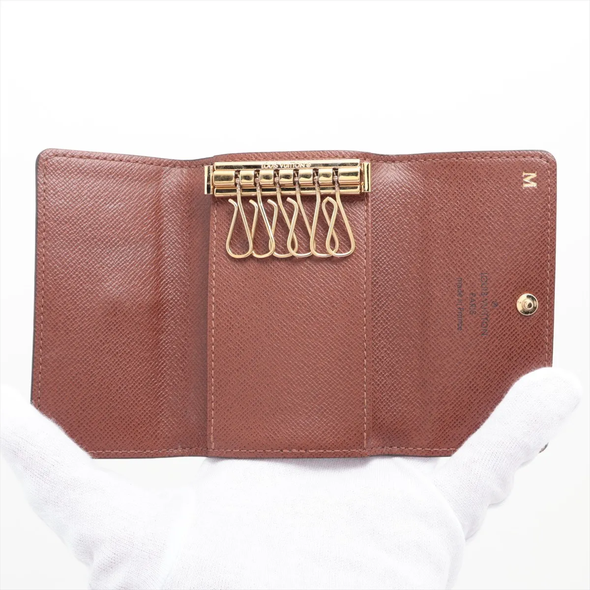Monogram Multicle 6 M62630 Brown Key Case with Initials RFID Reactive — view 4
