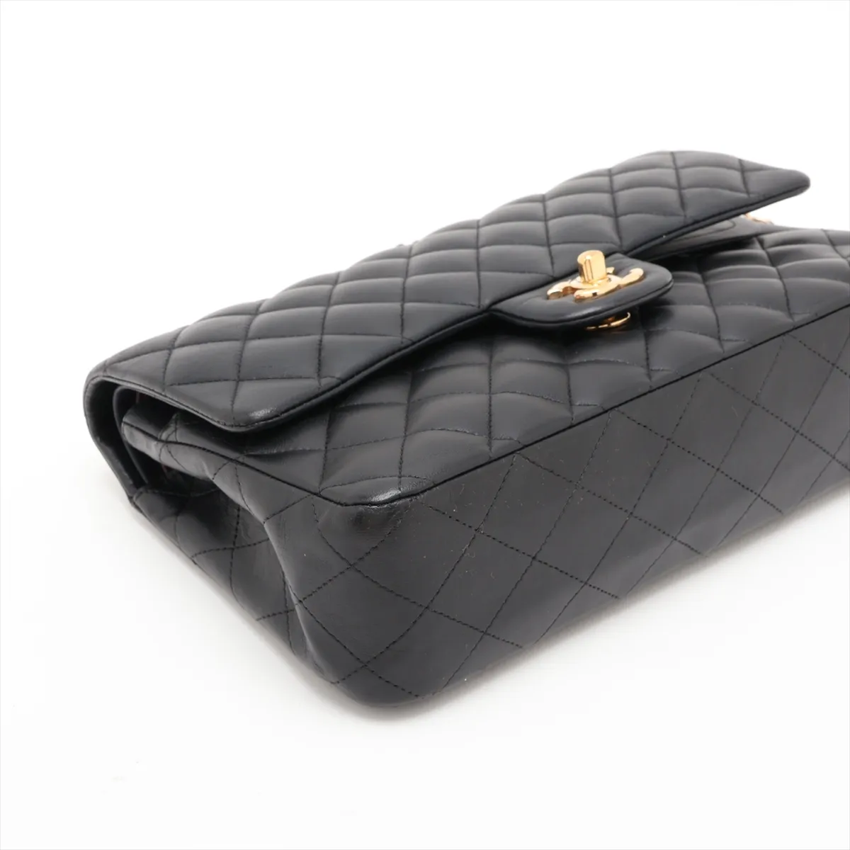 [Individually packaged] Chanel Matelassé 25 Lambskin Double Flap Double Chain Bag, Black with Gold Hardware, 14194133 (Serial Number 14-series), Internal Stitching by an Aftermarket Company, A01112 — view 4