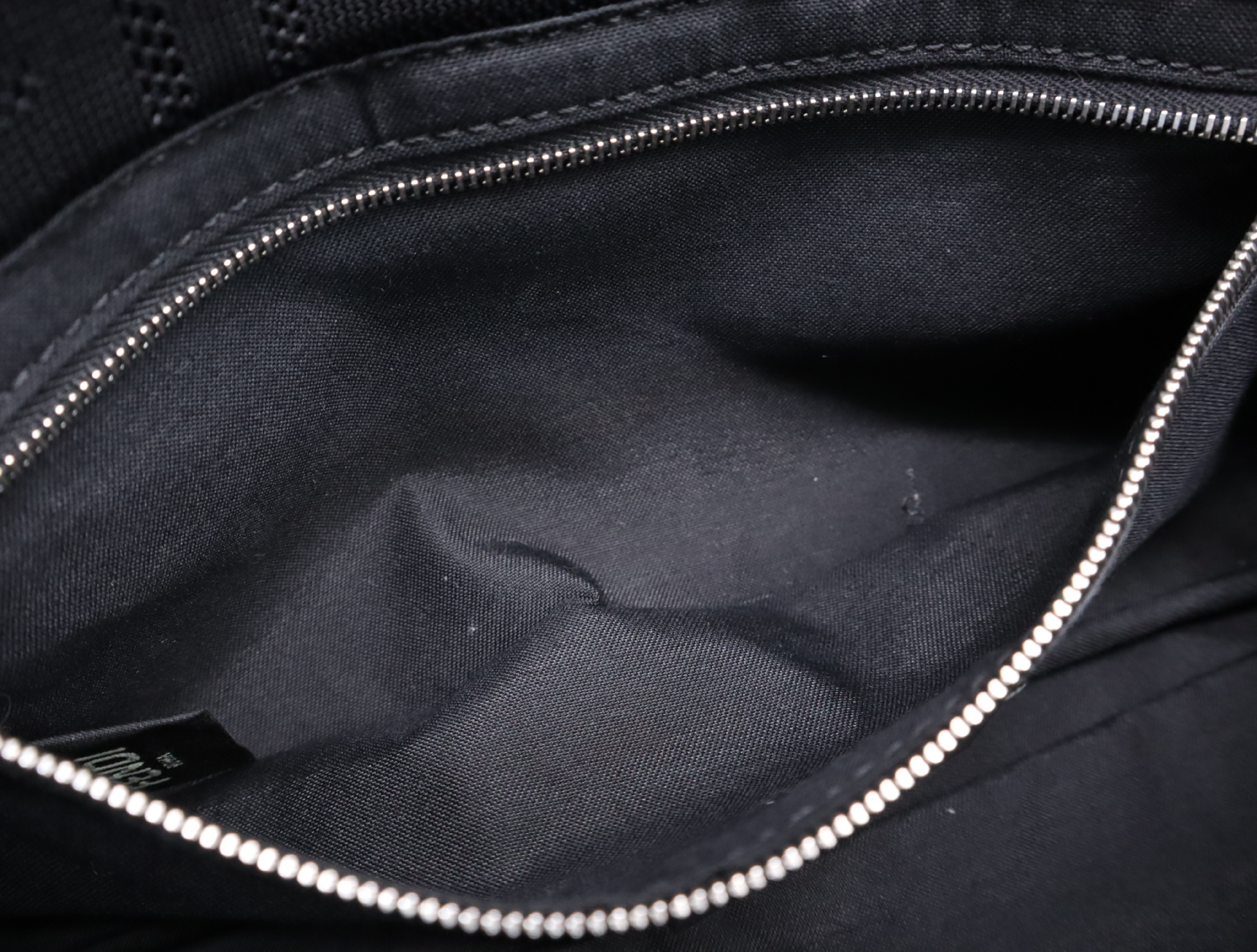 Mesh Mamma Bucket Black Shoulder Bag with Silver Hardware and Shoulder Strap — view 12