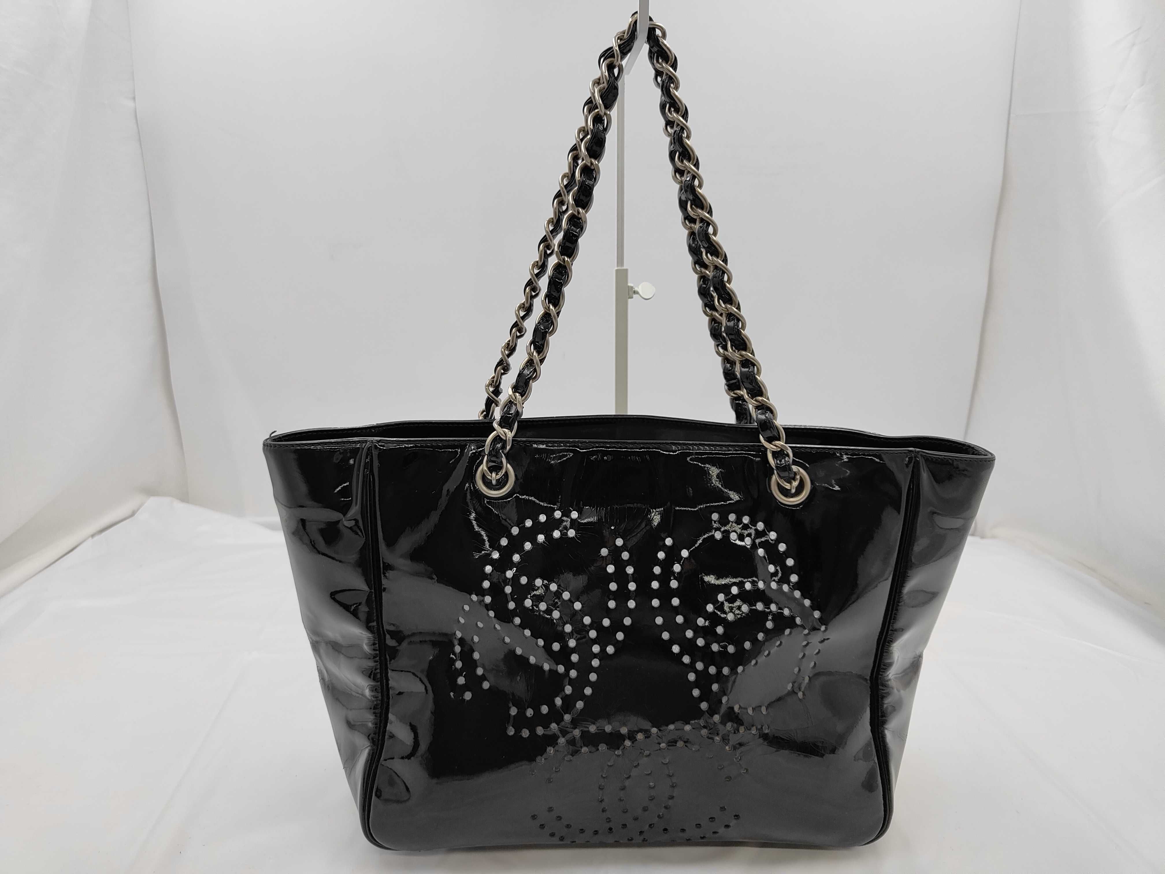 Triple Coco Chain Shoulder Bag, Patent Leather Shoulder Bag