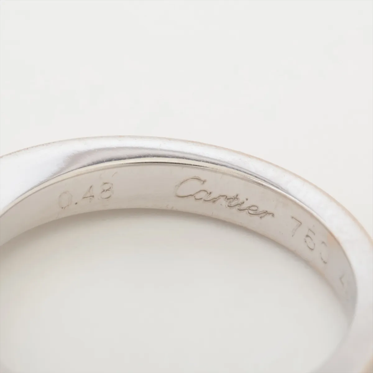Date With Diamond Ring, 750 (WG), 5.8g, 0.48g, 49cm, C006273. Hallmark — view 3