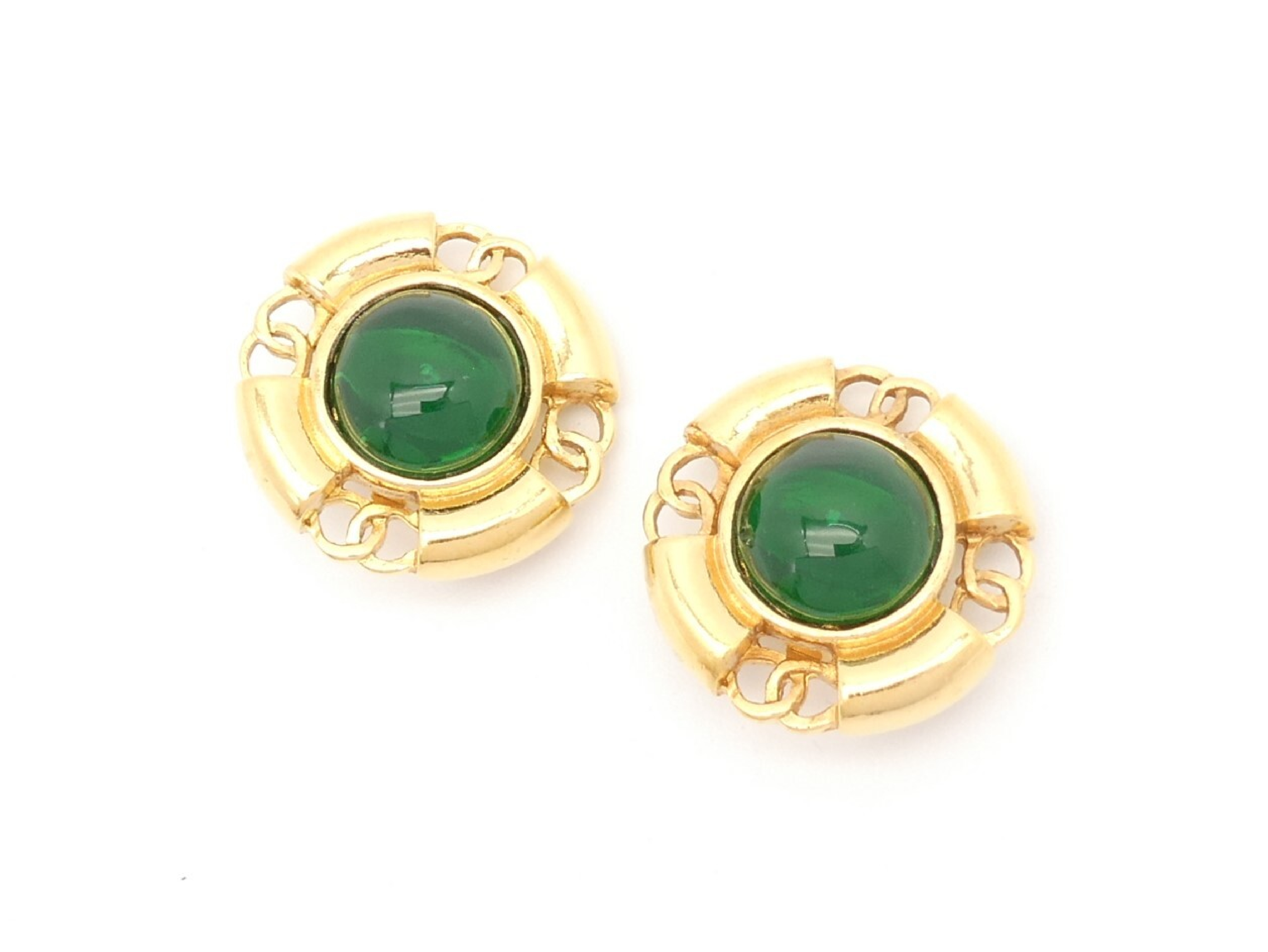 Coco Mark Round Gold Earrings