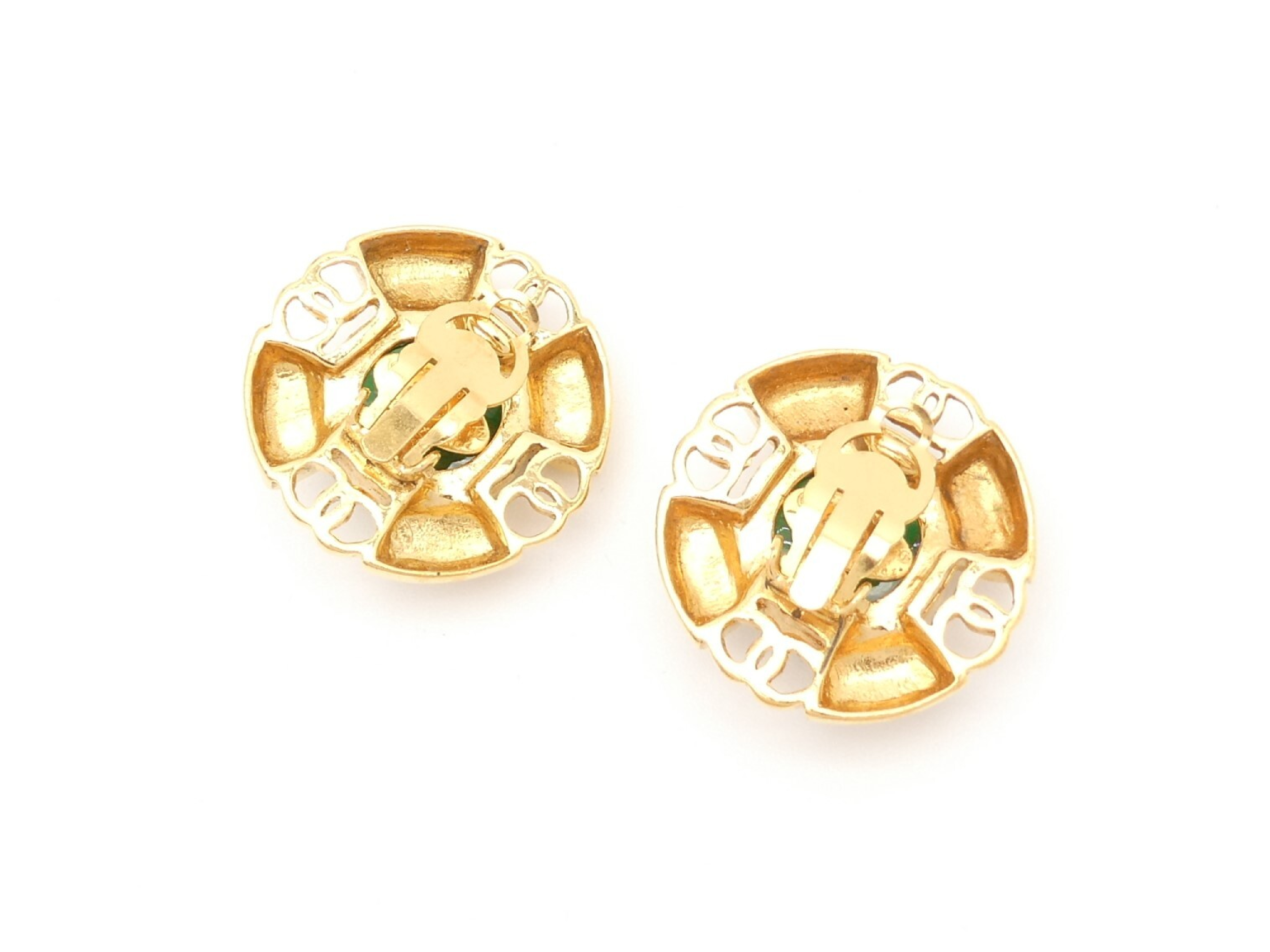 Coco Mark Round Gold Earrings — view 2