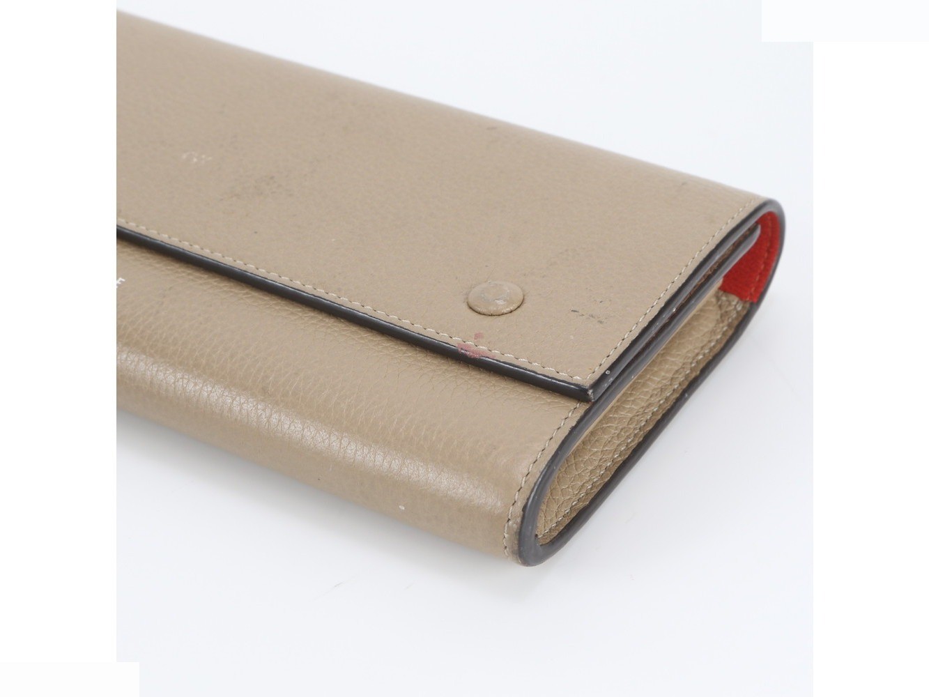 Large flap leather long wallet, bi-fold wallet — view 3