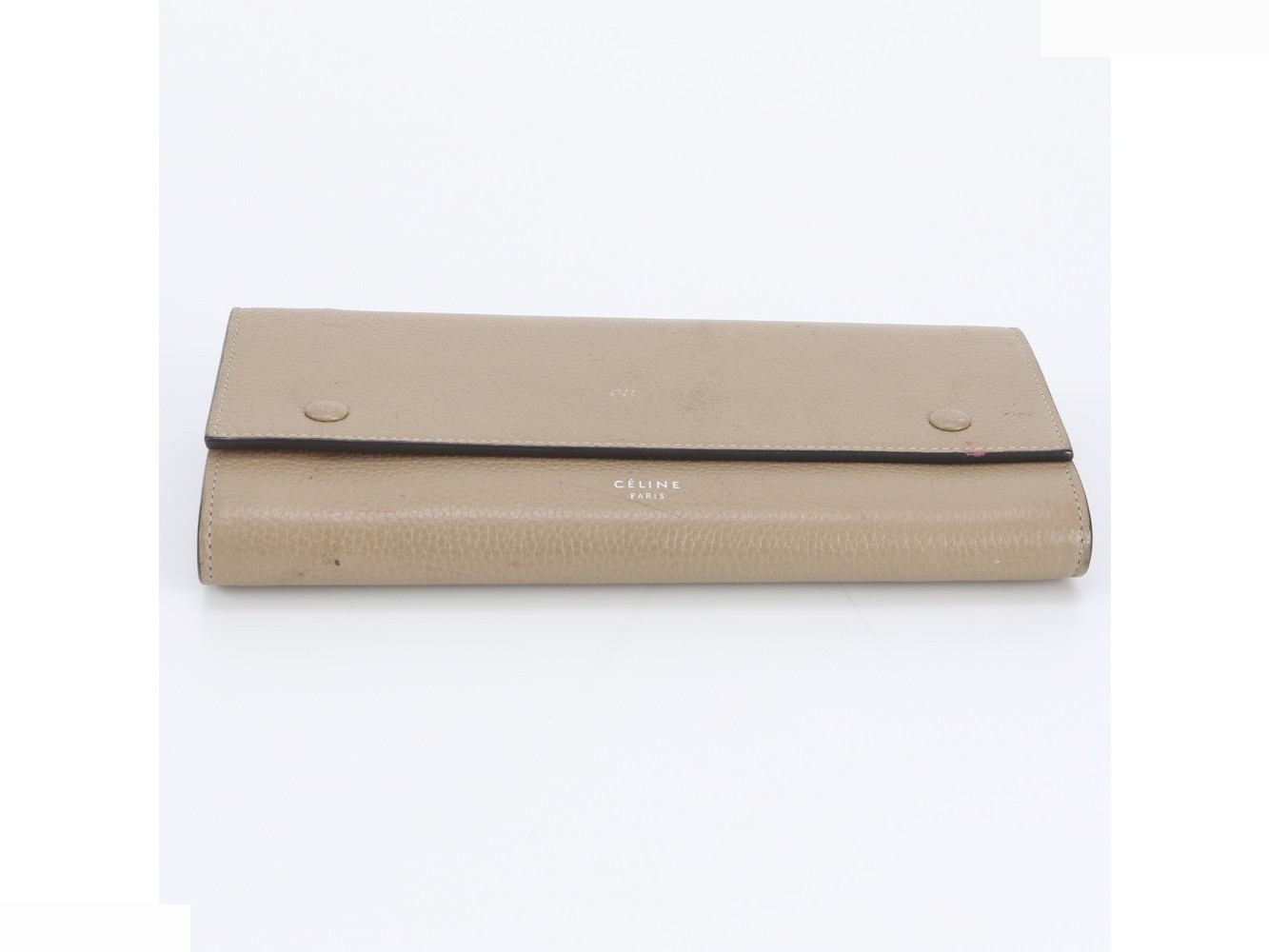Large flap leather long wallet, bi-fold wallet — view 4