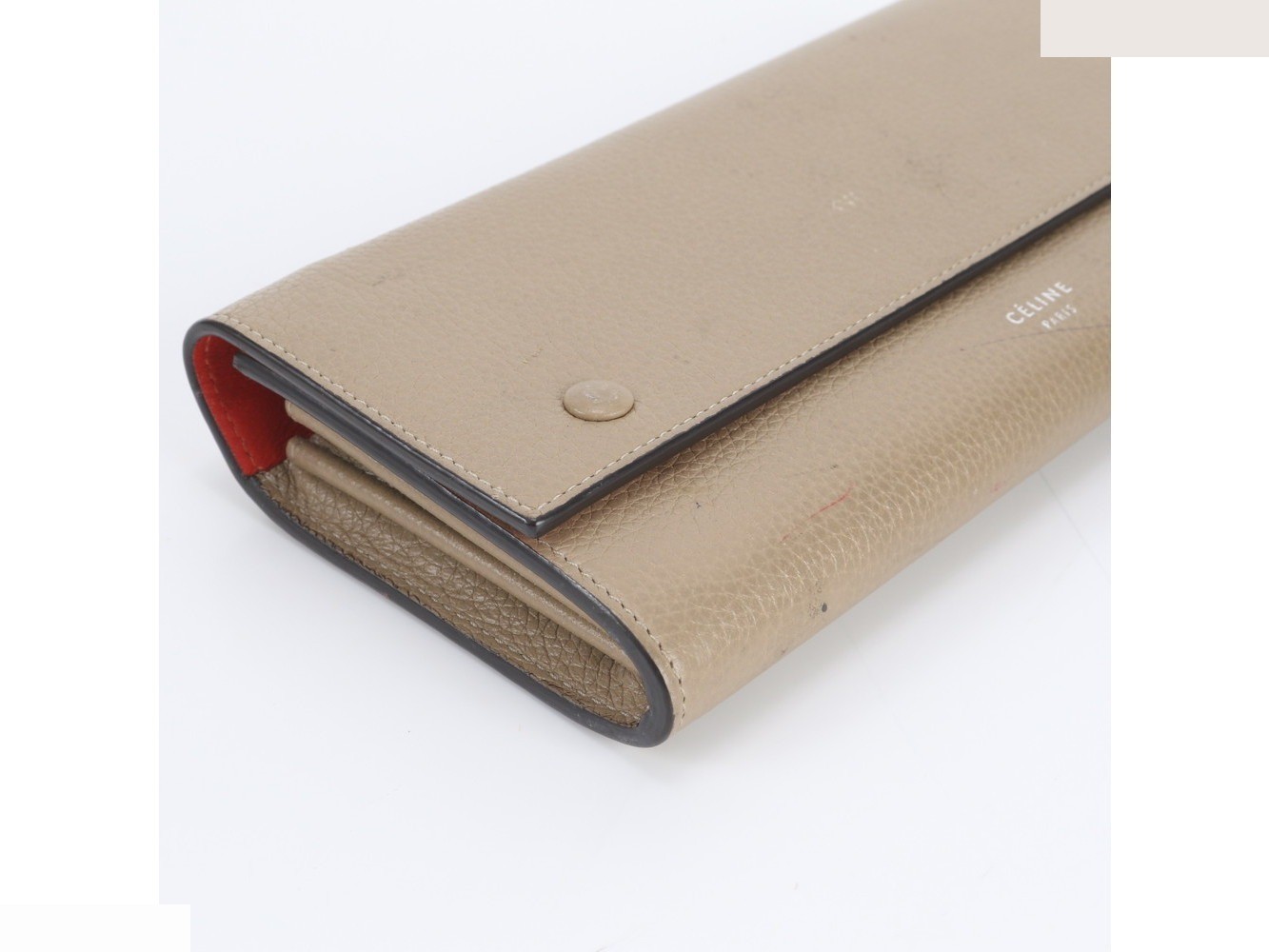 Large flap leather long wallet, bi-fold wallet — view 5