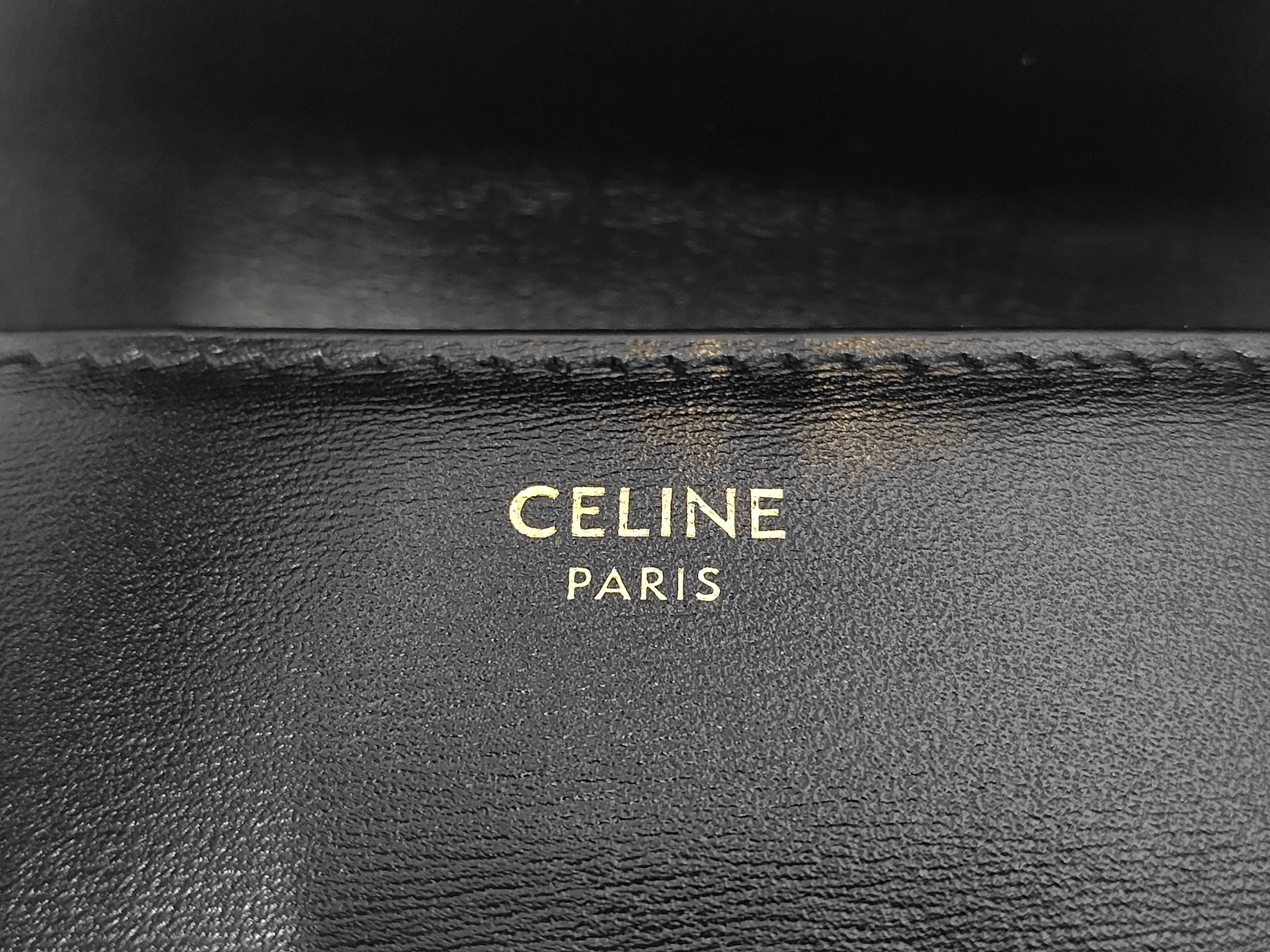 Triomphe Tri-fold Wallet, Leather, Black — view 10