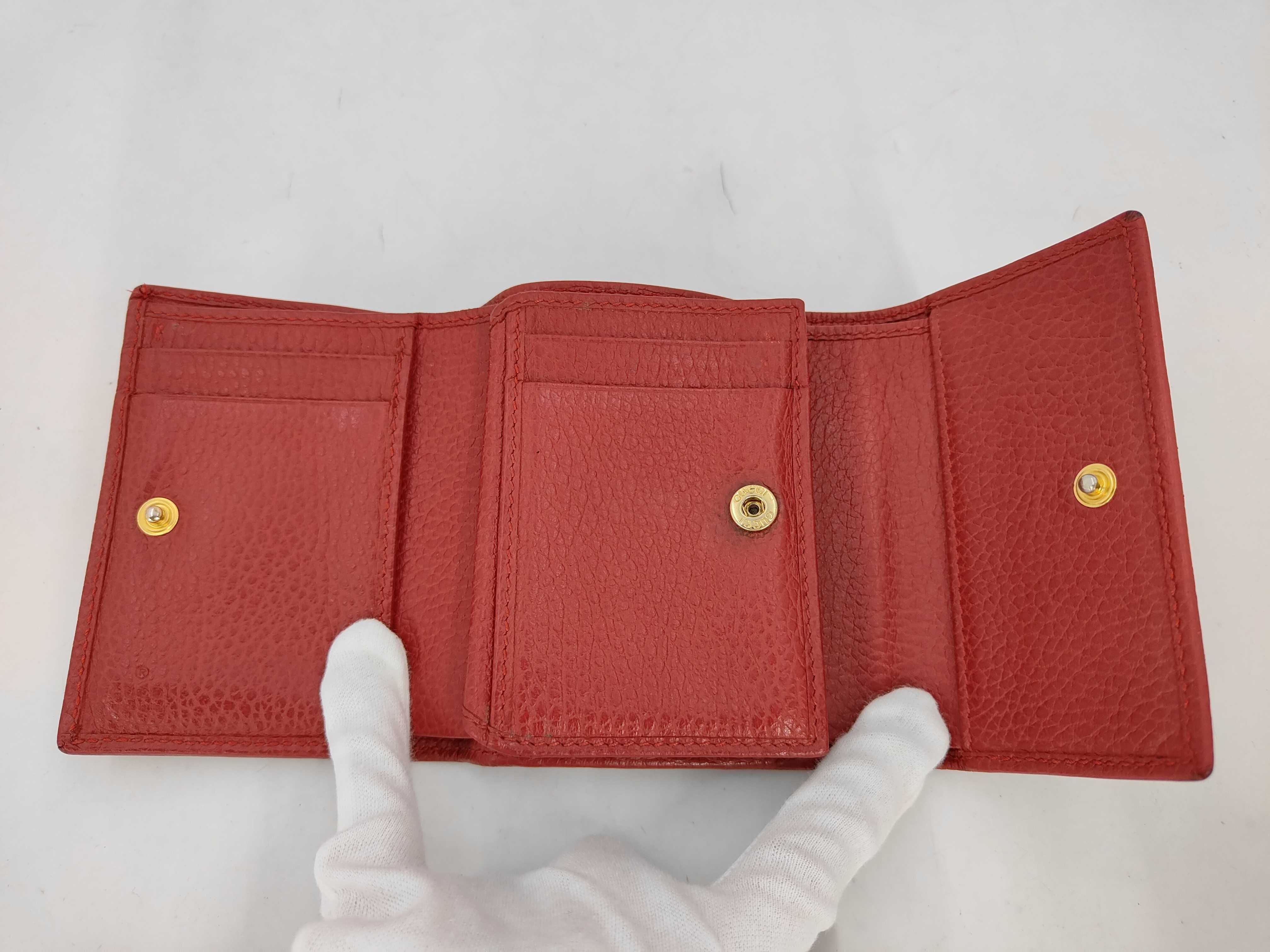 GG Marmont Leather Folding Wallet, Red — view 5