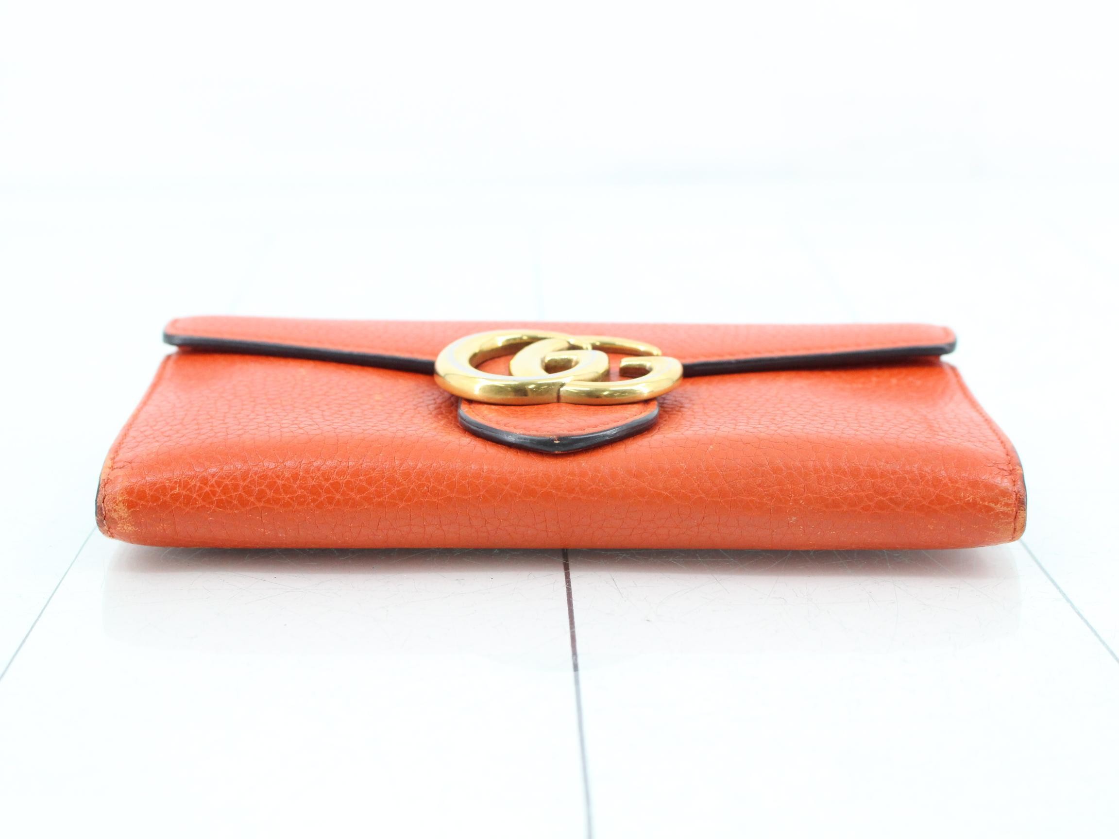 Marmont long wallet, orange, 400586, 2184 — view 3