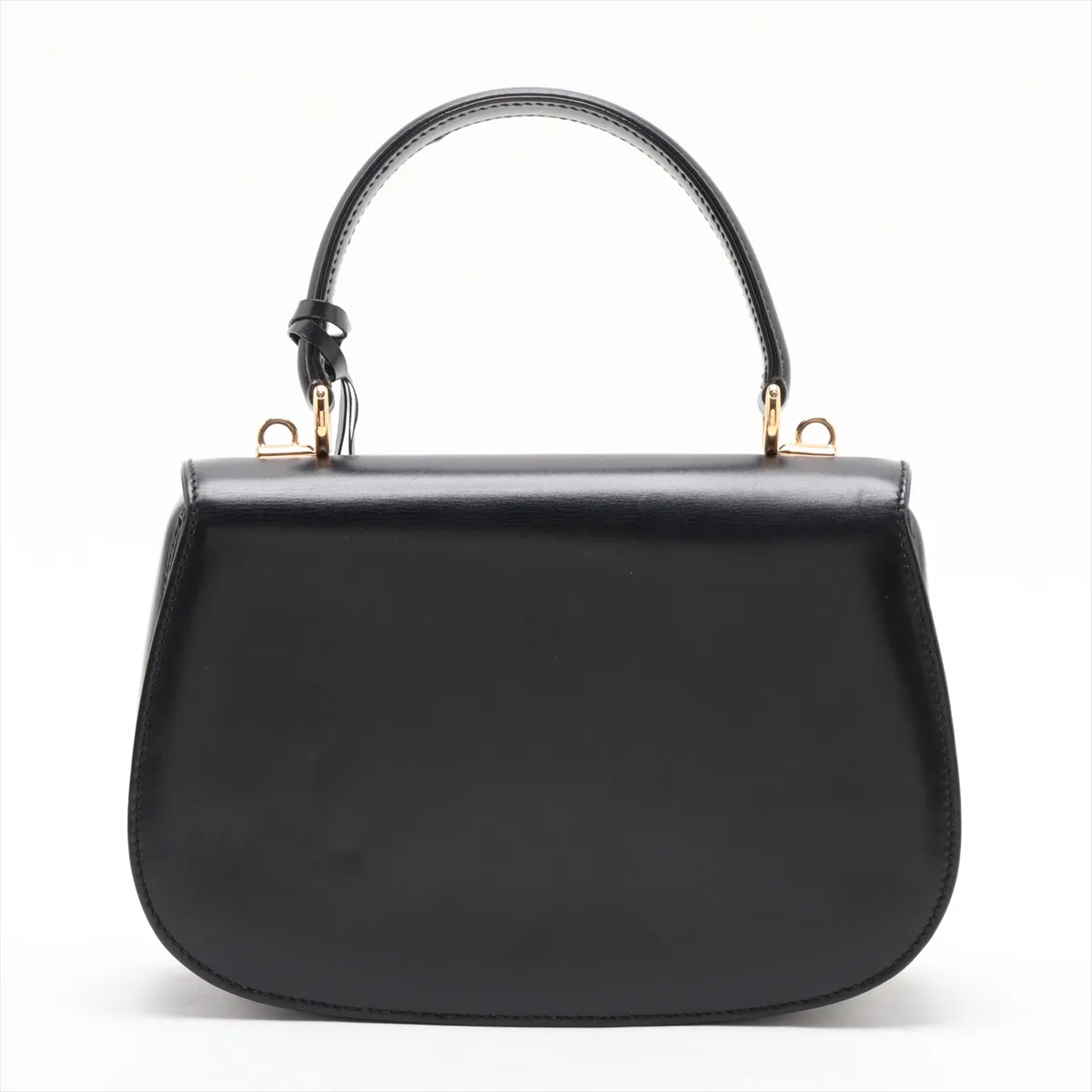 Leather 2-Way Handbag, Black — view 2