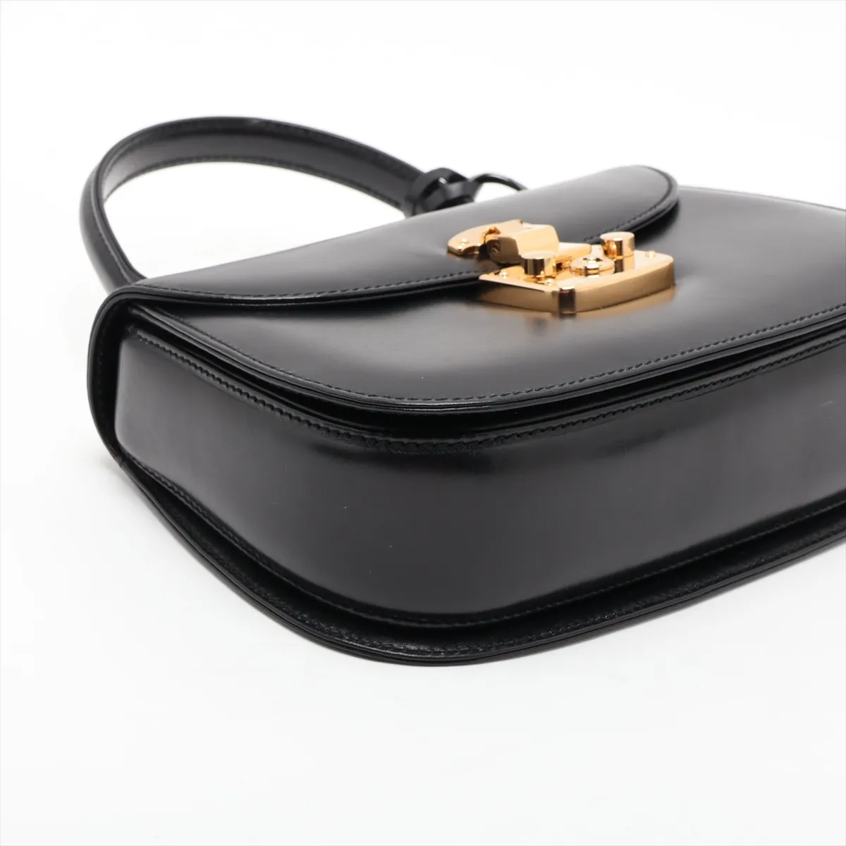 Leather 2-Way Handbag, Black — view 4