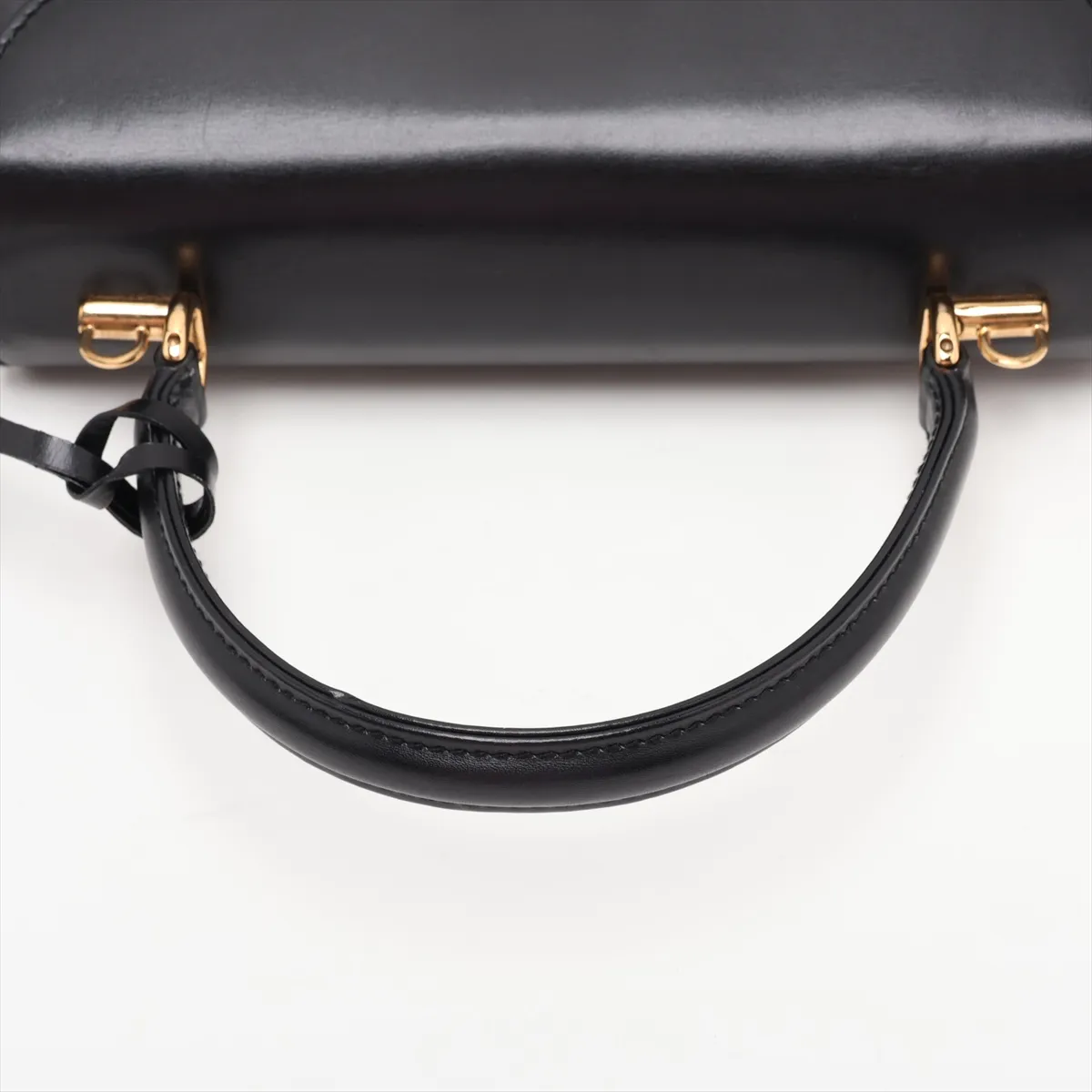 Leather 2-Way Handbag, Black — view 5