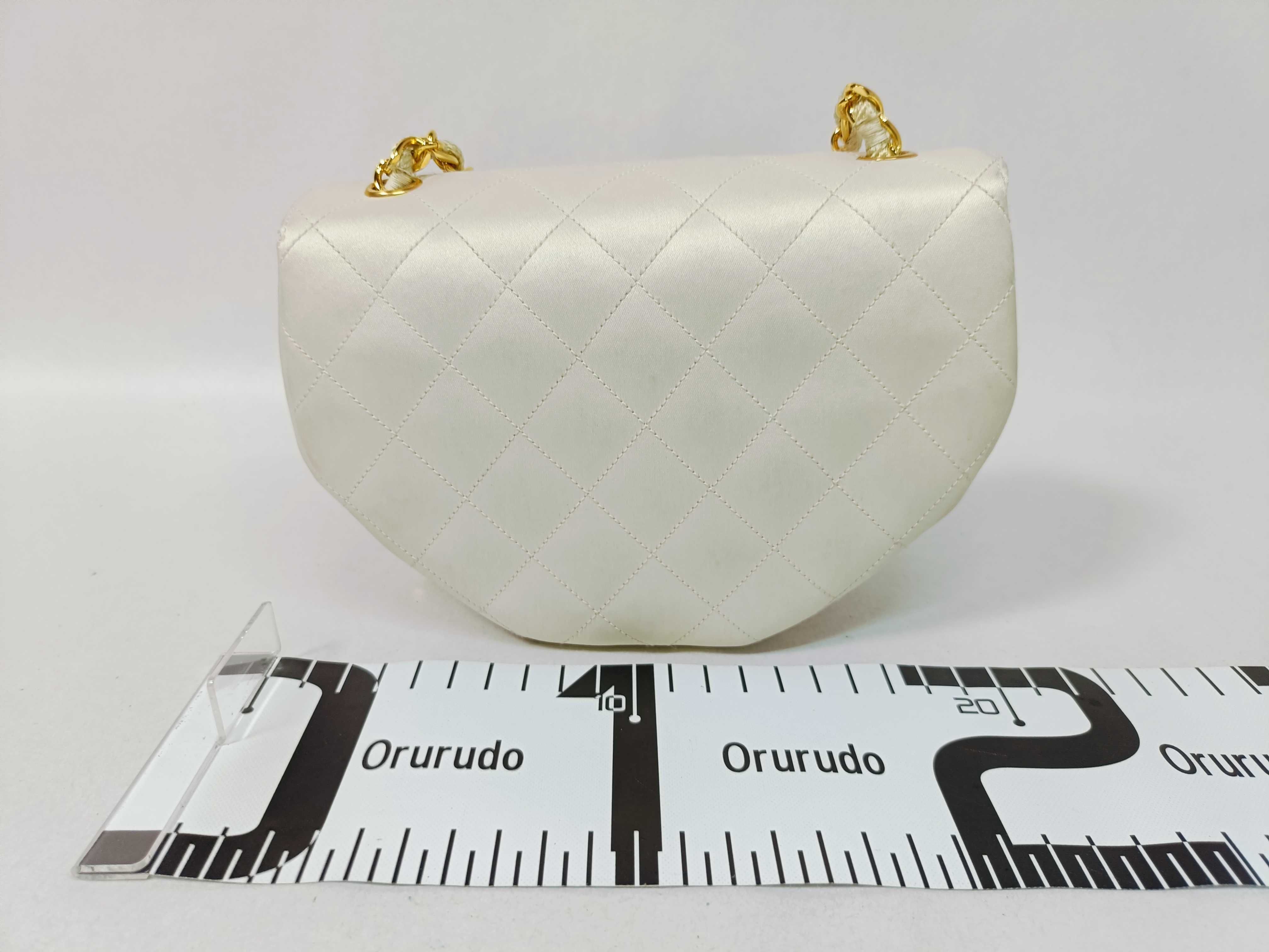 Matelassé Satin Half-Moon Shaped Shoulder Bag — view 2