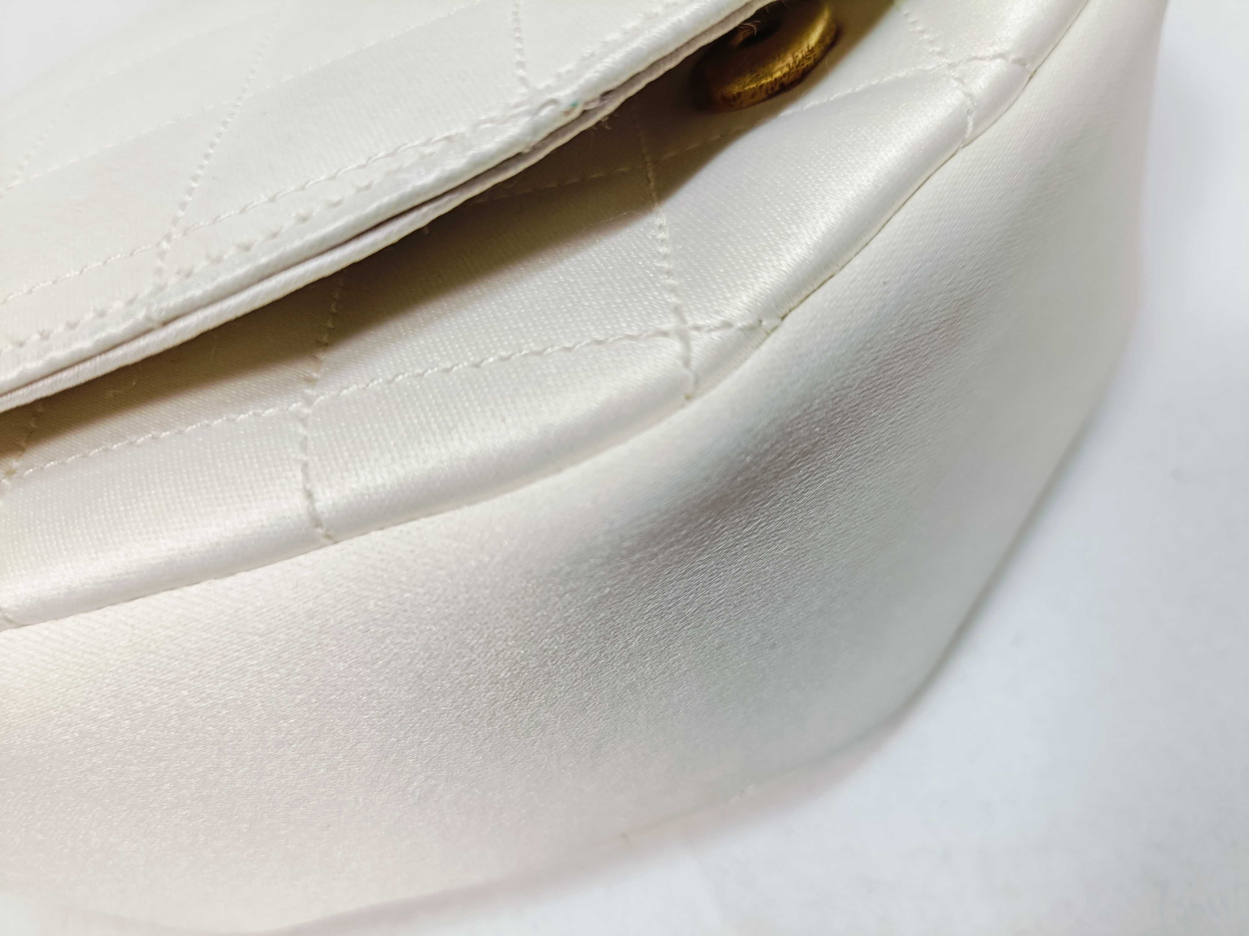 Matelassé Satin Half-Moon Shaped Shoulder Bag — view 6