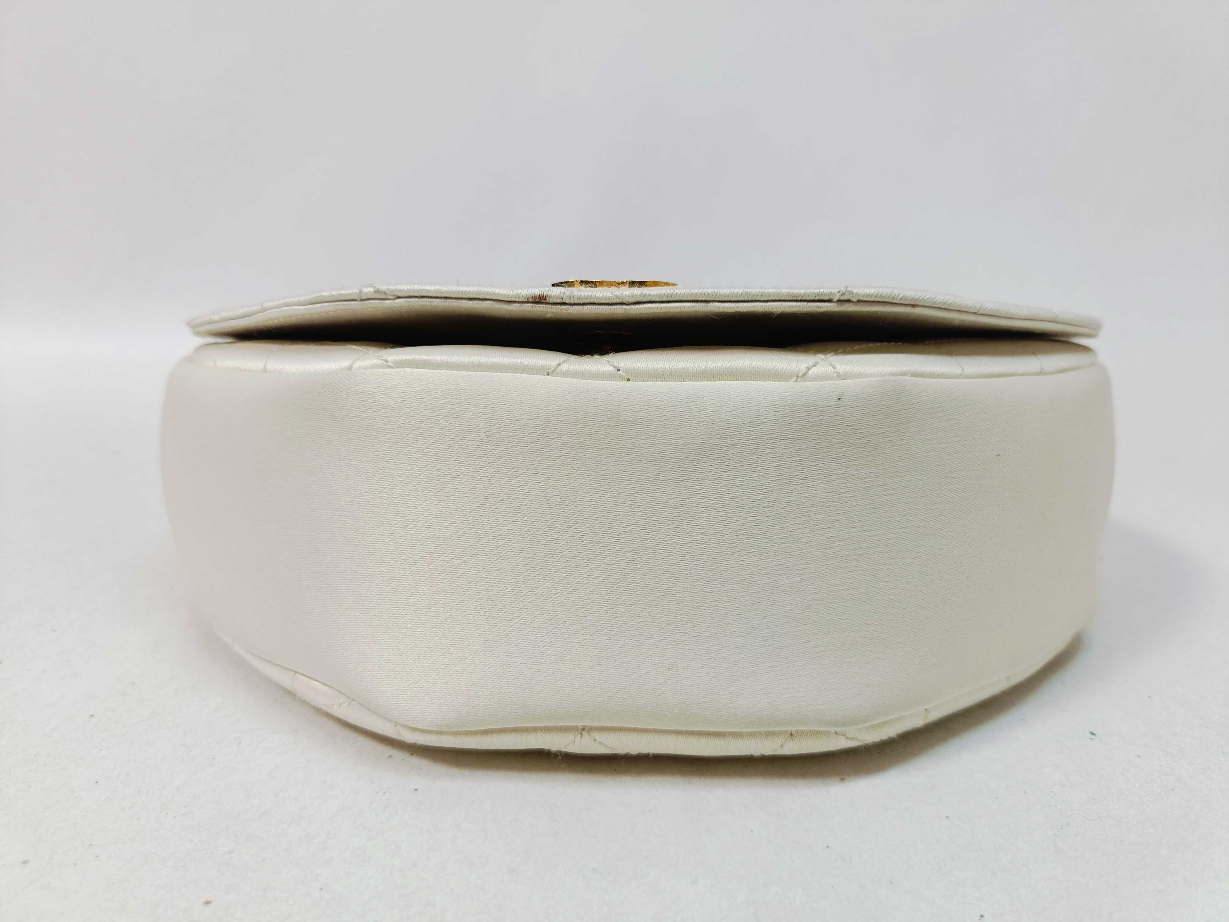 Matelassé Satin Half-Moon Shaped Shoulder Bag — view 7