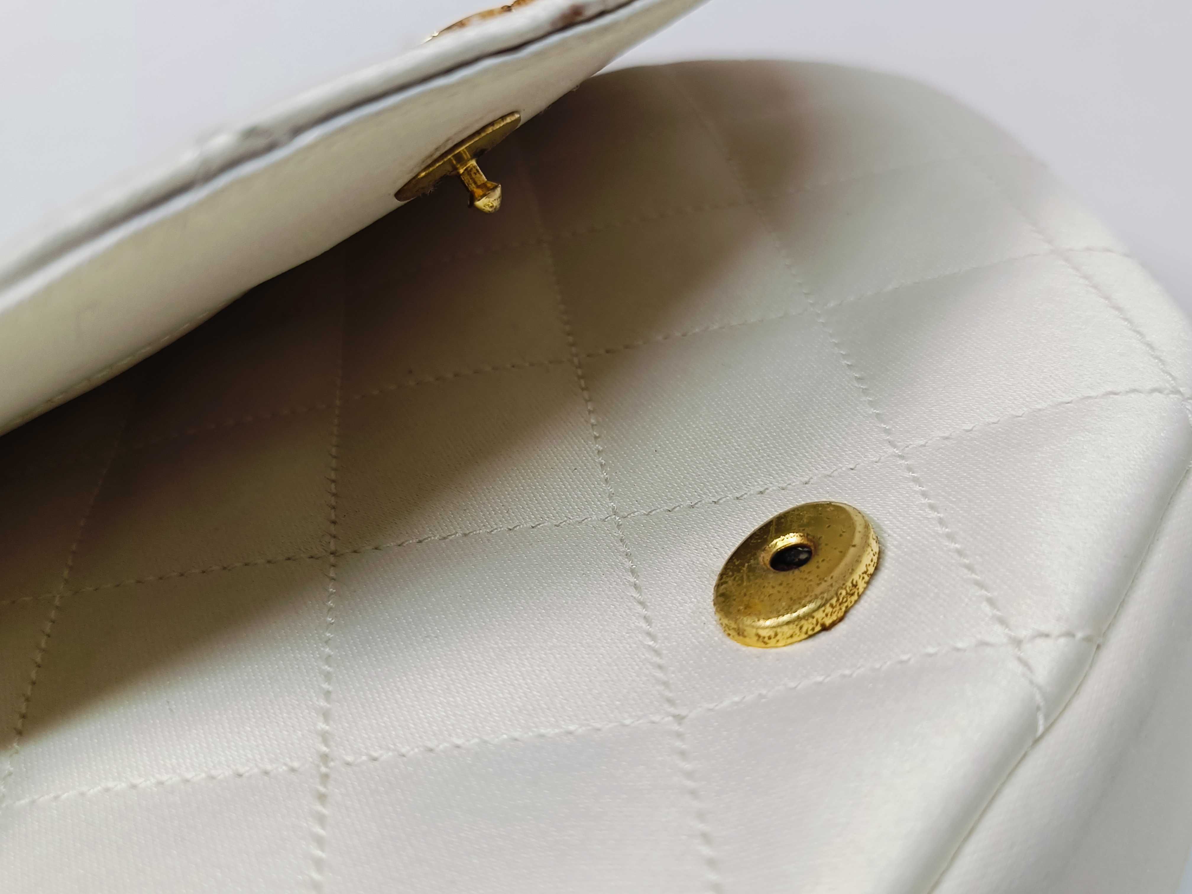Matelassé Satin Half-Moon Shaped Shoulder Bag — view 9