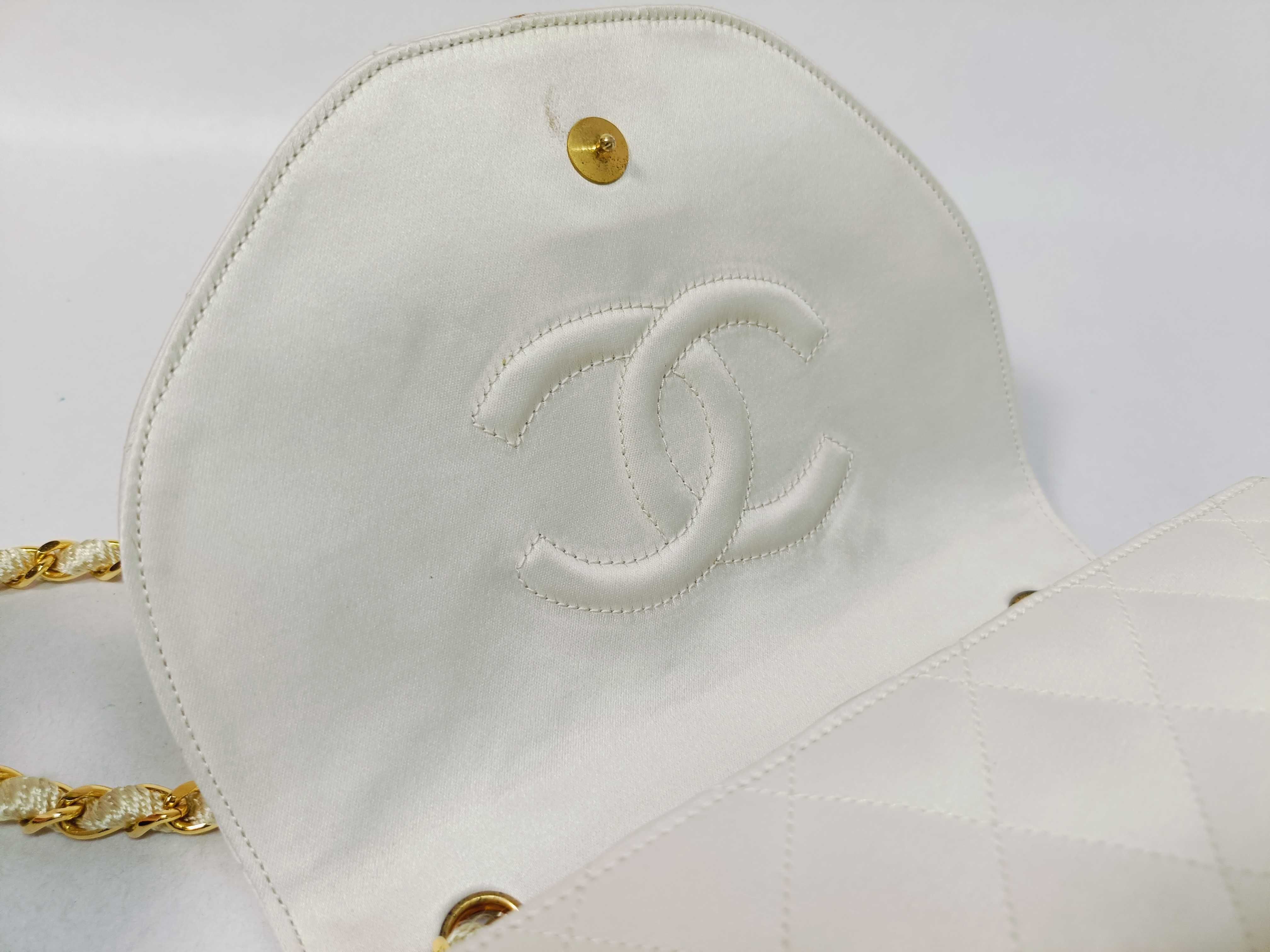 Matelassé Satin Half-Moon Shaped Shoulder Bag — view 10