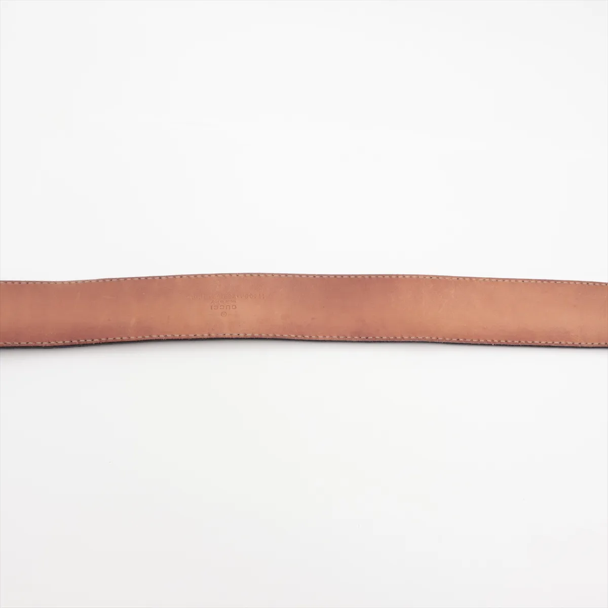 114984 Guccissima Belt 85 Leather Black - Shows signs of wear including dents, — view 4
