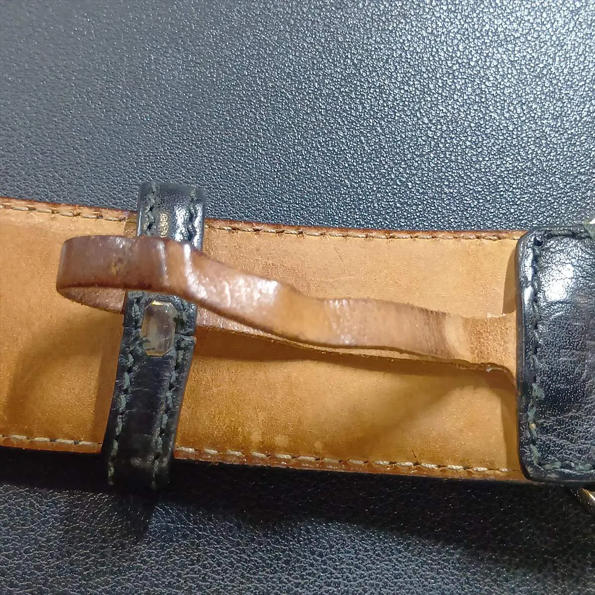 114984 Guccissima Belt 85 Leather Black - Shows signs of wear including dents, — view 7