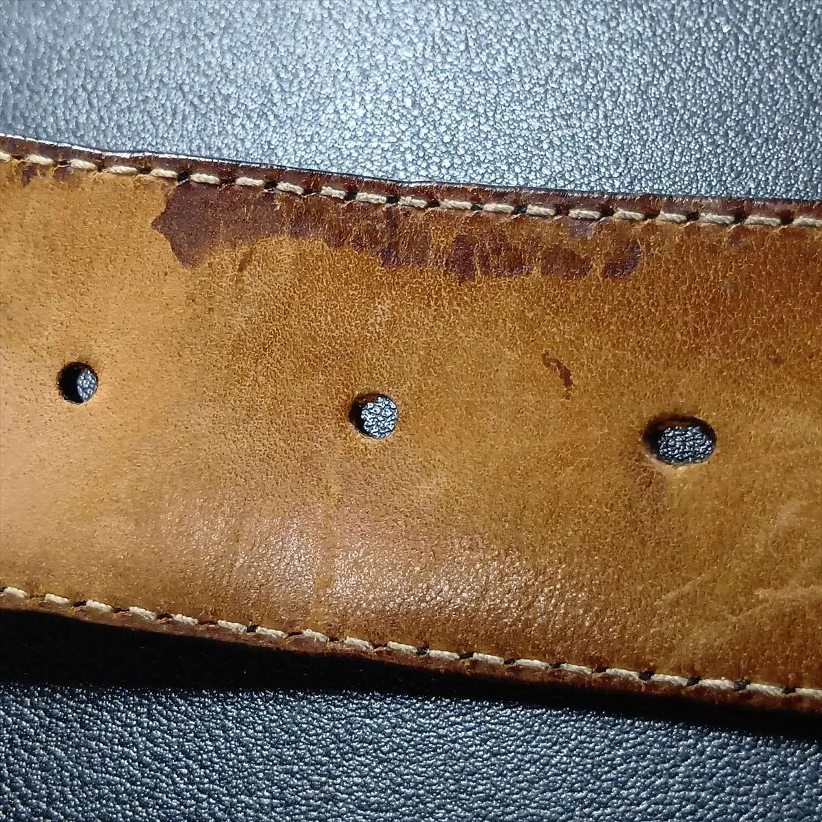 114984 Guccissima Belt 85 Leather Black - Shows signs of wear including dents, — view 8