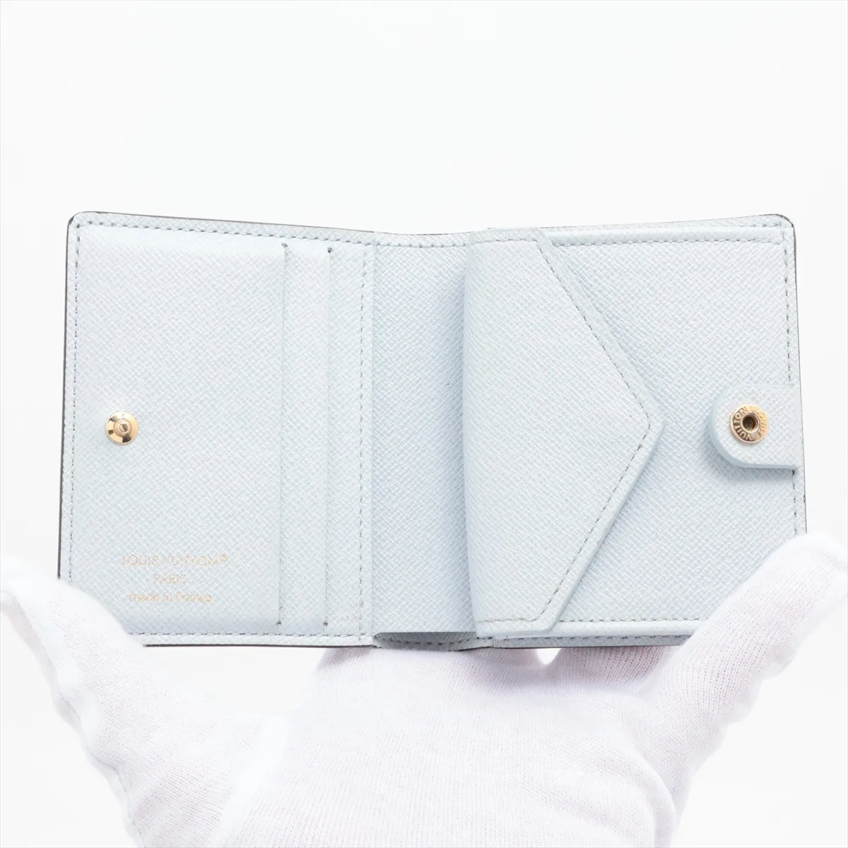Monogram Pocket Wallet LV Charm M14613 Azure Blue Compact Wallet (RFID detected) — view 3