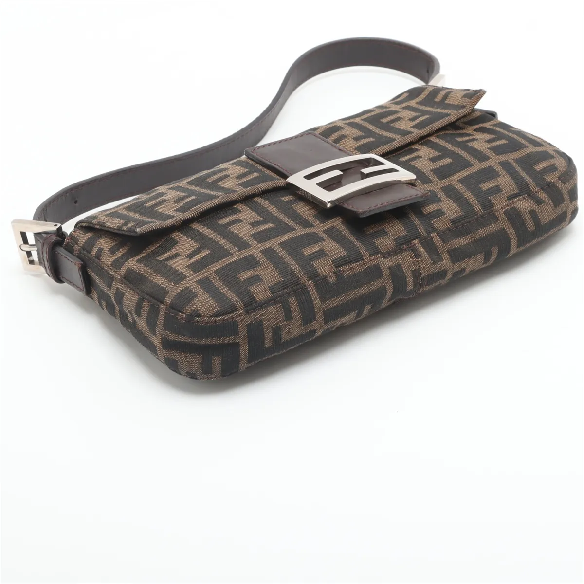 Zucca Mamma Bucket Canvas x Leather Shoulder Bag Brown — view 4