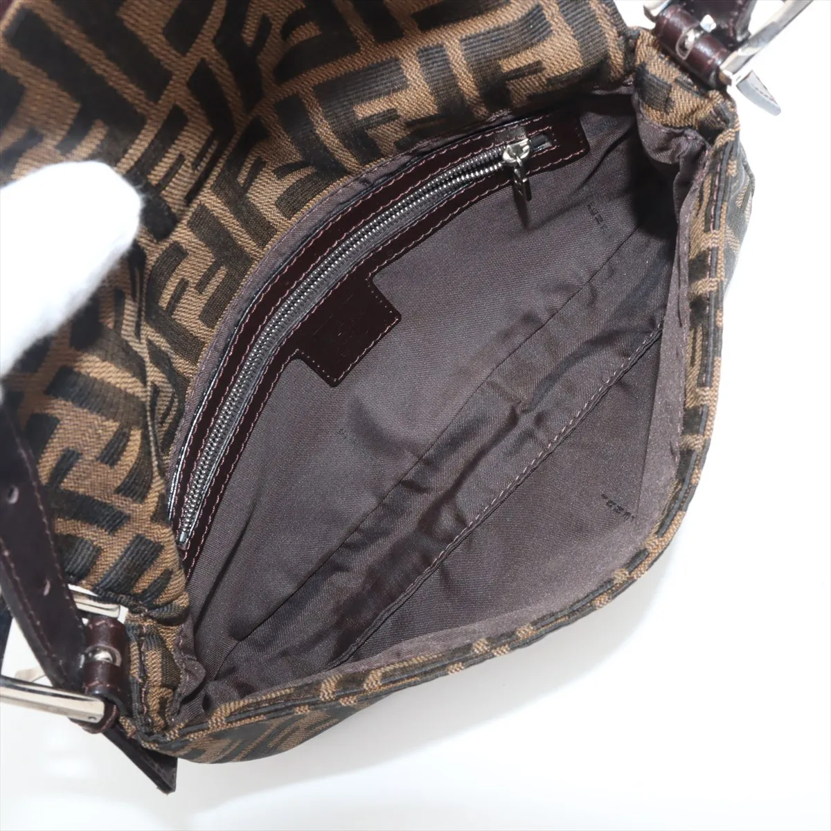 Zucca Mamma Bucket Canvas x Leather Shoulder Bag Brown — view 7